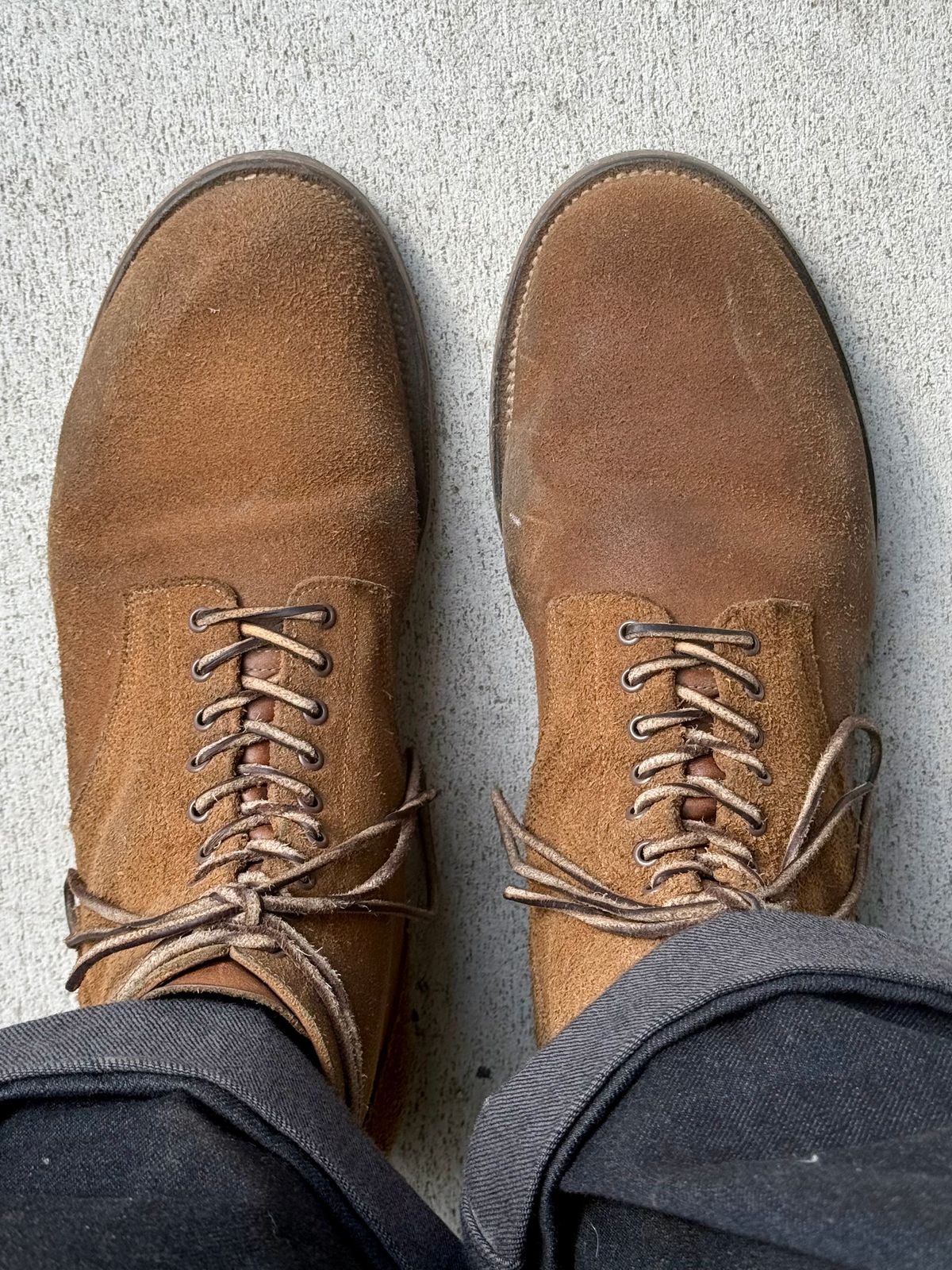 Photo by Drover_Shy on April 10, 2025 of the Viberg N1 Boot in Horween Marine Field Roughout.