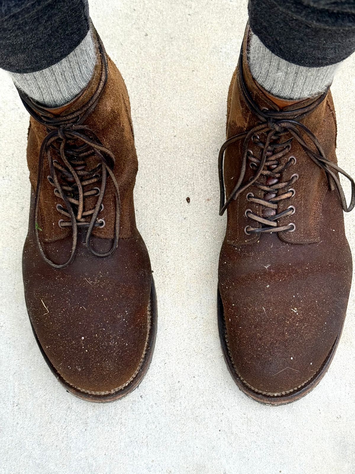 Photo by Drover_Shy on May 17, 2025 of the Viberg N1 Boot in Horween Marine Field Roughout.