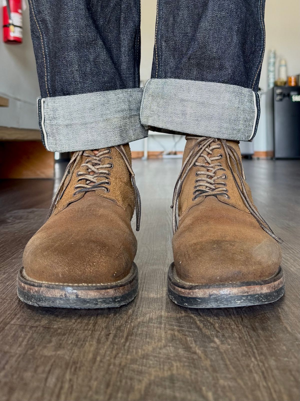 Photo by Drover_Shy on May 23, 2025 of the Viberg N1 Boot in Horween Marine Field Roughout.