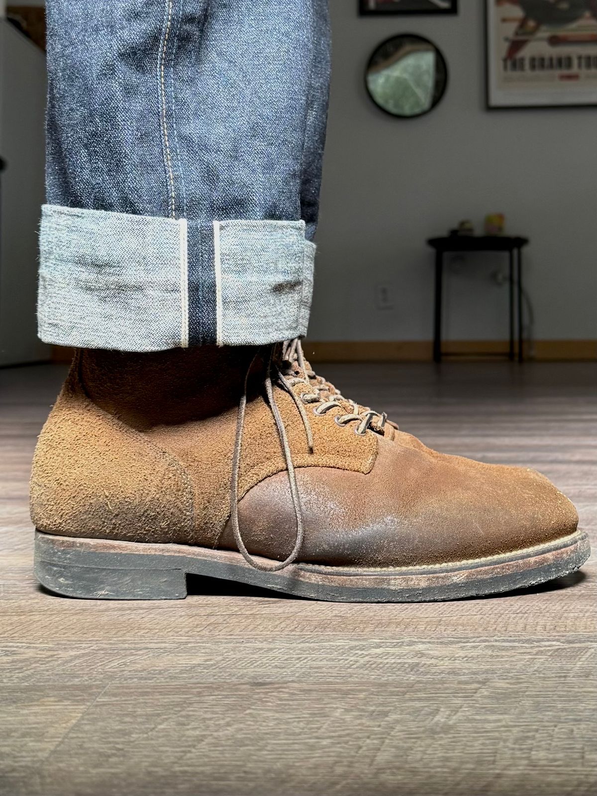 Photo by Drover_Shy on May 23, 2025 of the Viberg N1 Boot in Horween Marine Field Roughout.