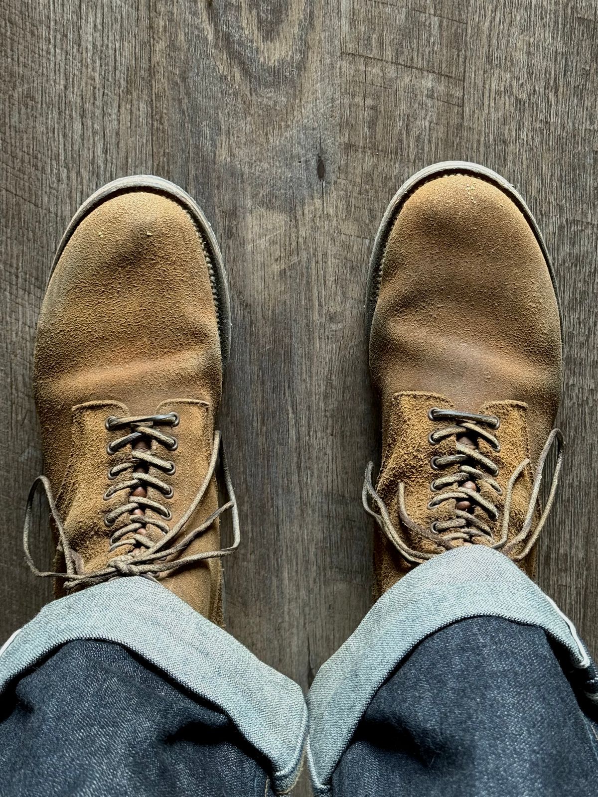 Photo by Drover_Shy on May 23, 2025 of the Viberg N1 Boot in Horween Marine Field Roughout.