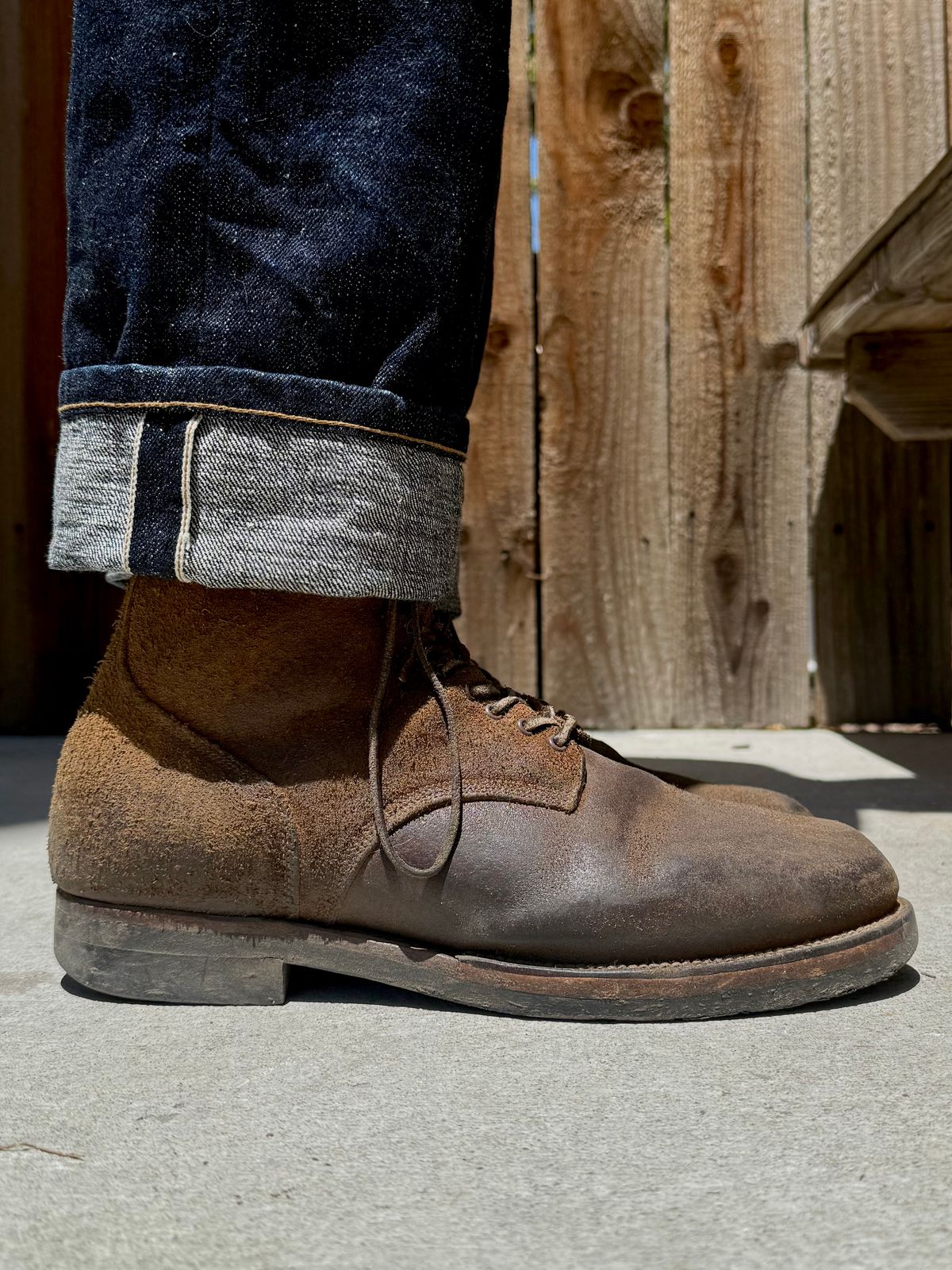 Photo by Drover_Shy on July 11, 2025 of the Viberg N1 Boot in Horween Marine Field Roughout.