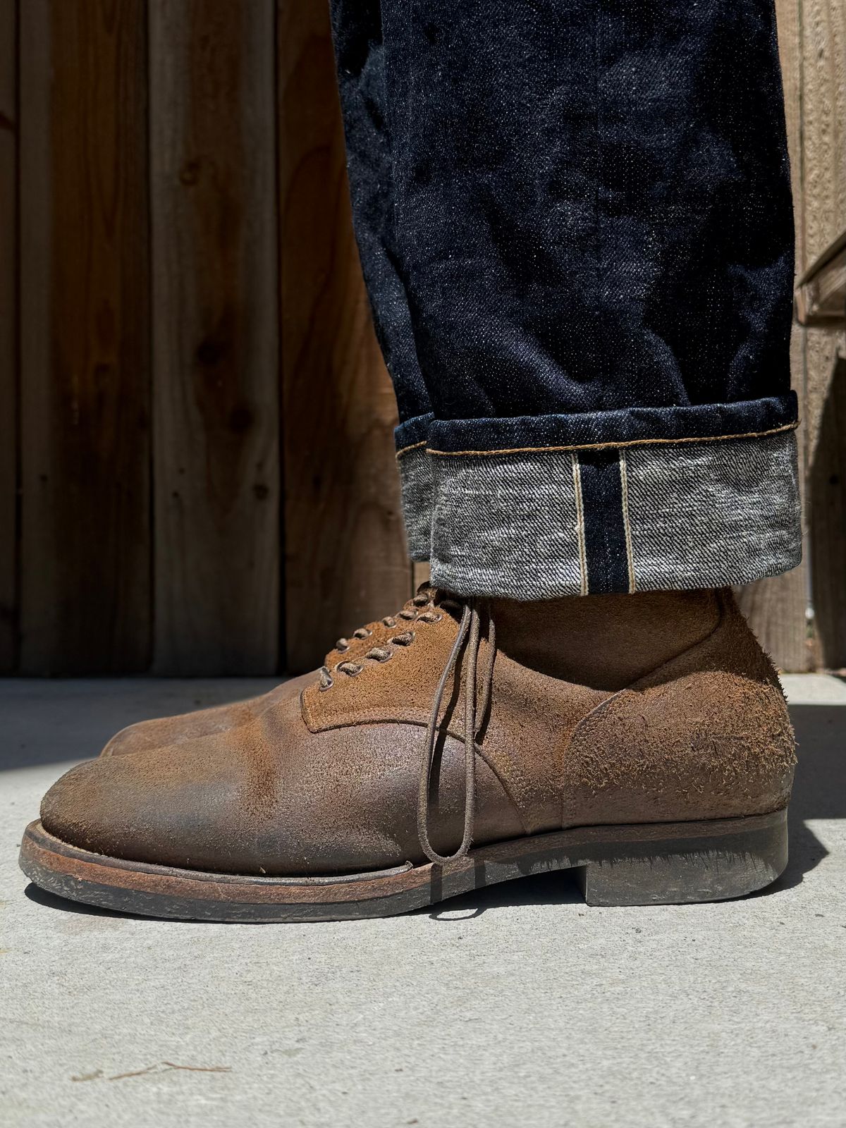 Photo by Drover_Shy on July 11, 2025 of the Viberg N1 Boot in Horween Marine Field Roughout.