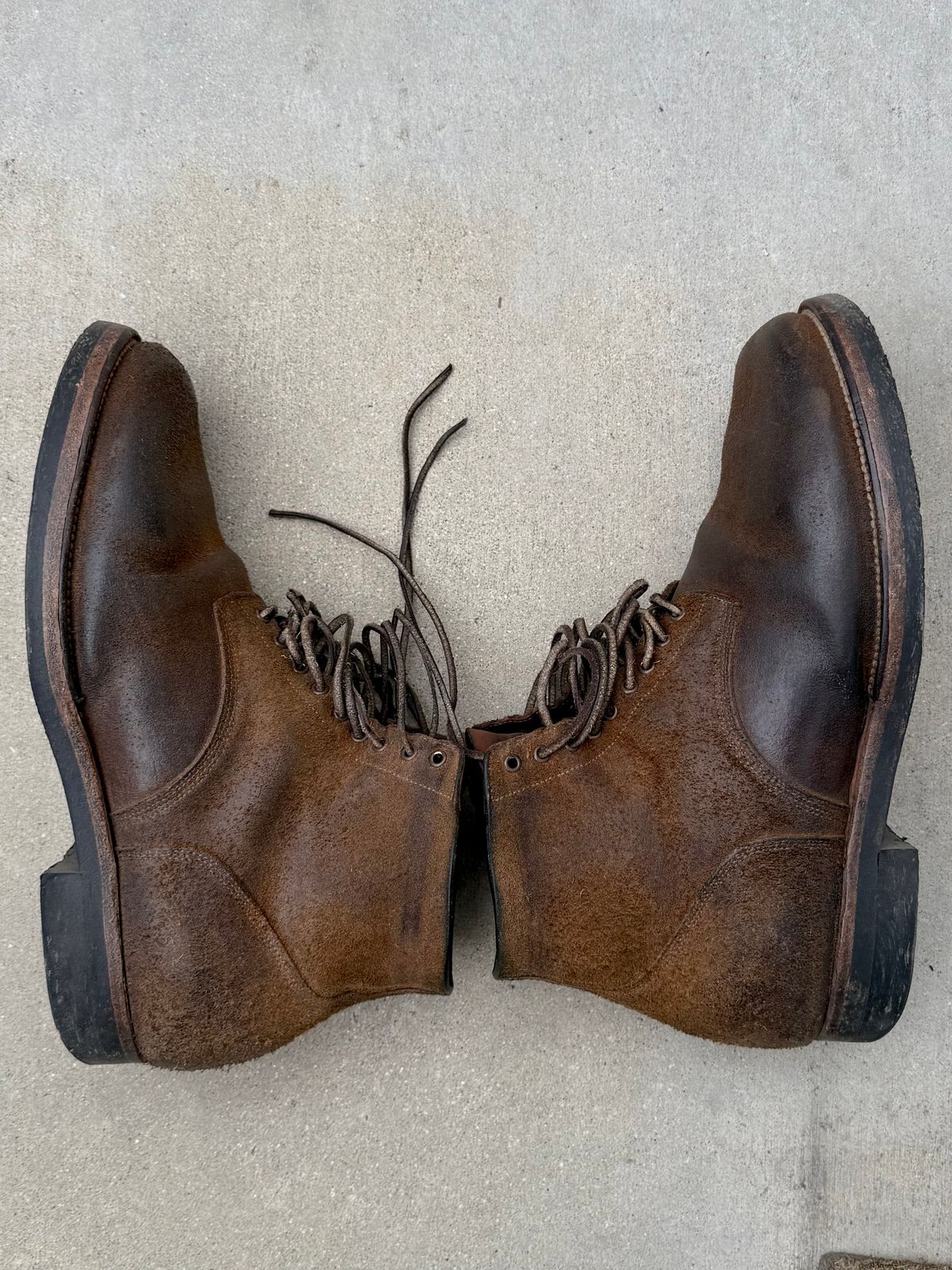 Photo by Drover_Shy on July 12, 2025 of the Viberg N1 Boot in Horween Marine Field Roughout.
