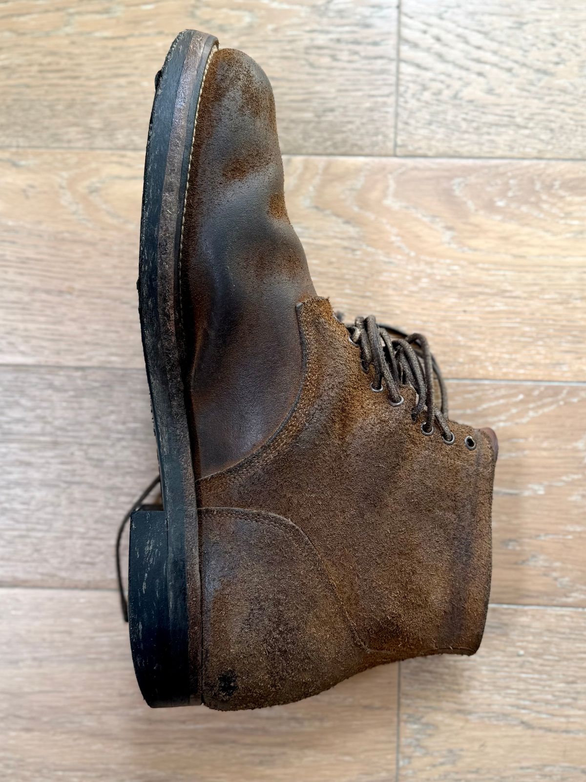 Photo by Drover_Shy on August 2, 2025 of the Viberg N1 Boot in Horween Marine Field Roughout.
