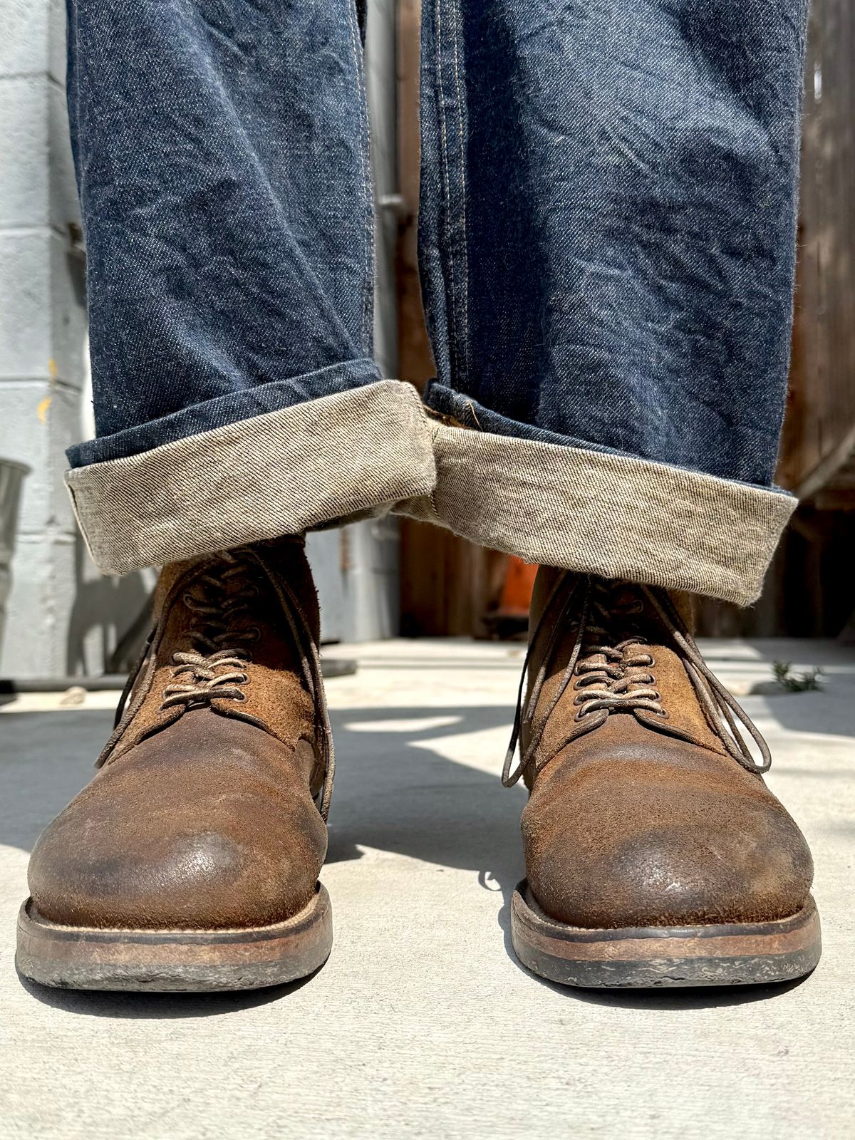Photo by Drover_Shy on September 10, 2025 of the Viberg N1 Boot in Horween Marine Field Roughout.
