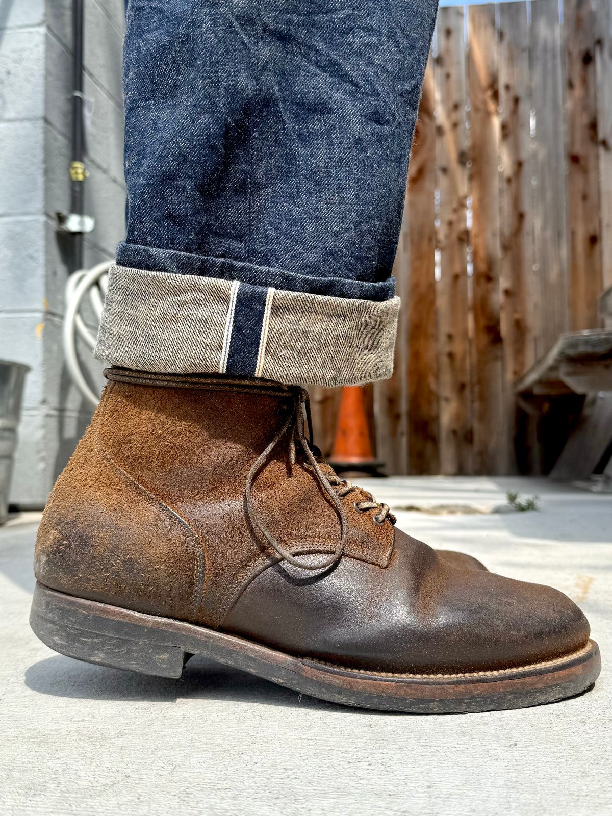 Photo by Drover_Shy on September 10, 2025 of the Viberg N1 Boot in Horween Marine Field Roughout.