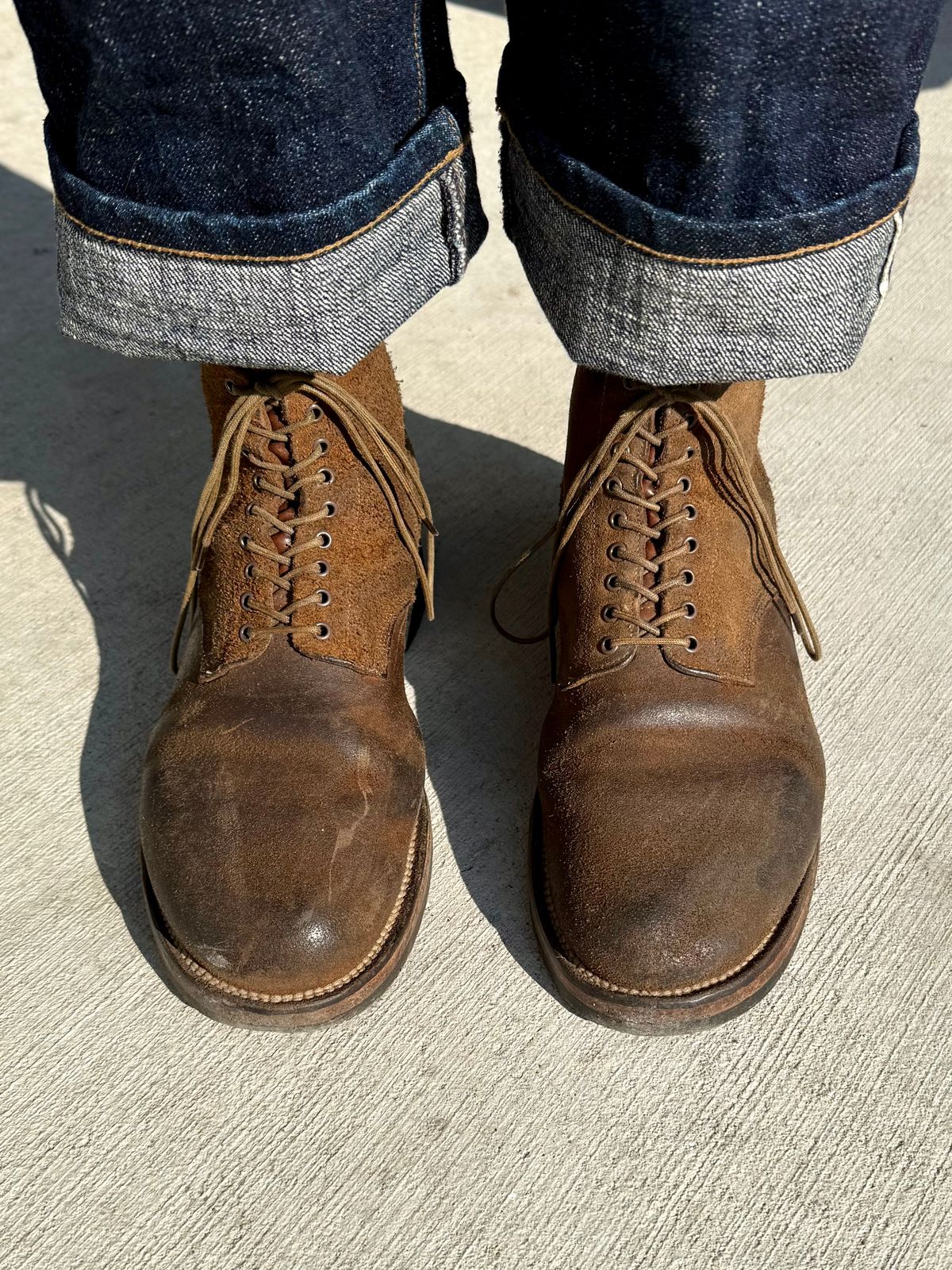 Photo by Drover_Shy on November 5, 2025 of the Viberg N1 Boot in Horween Marine Field Roughout.