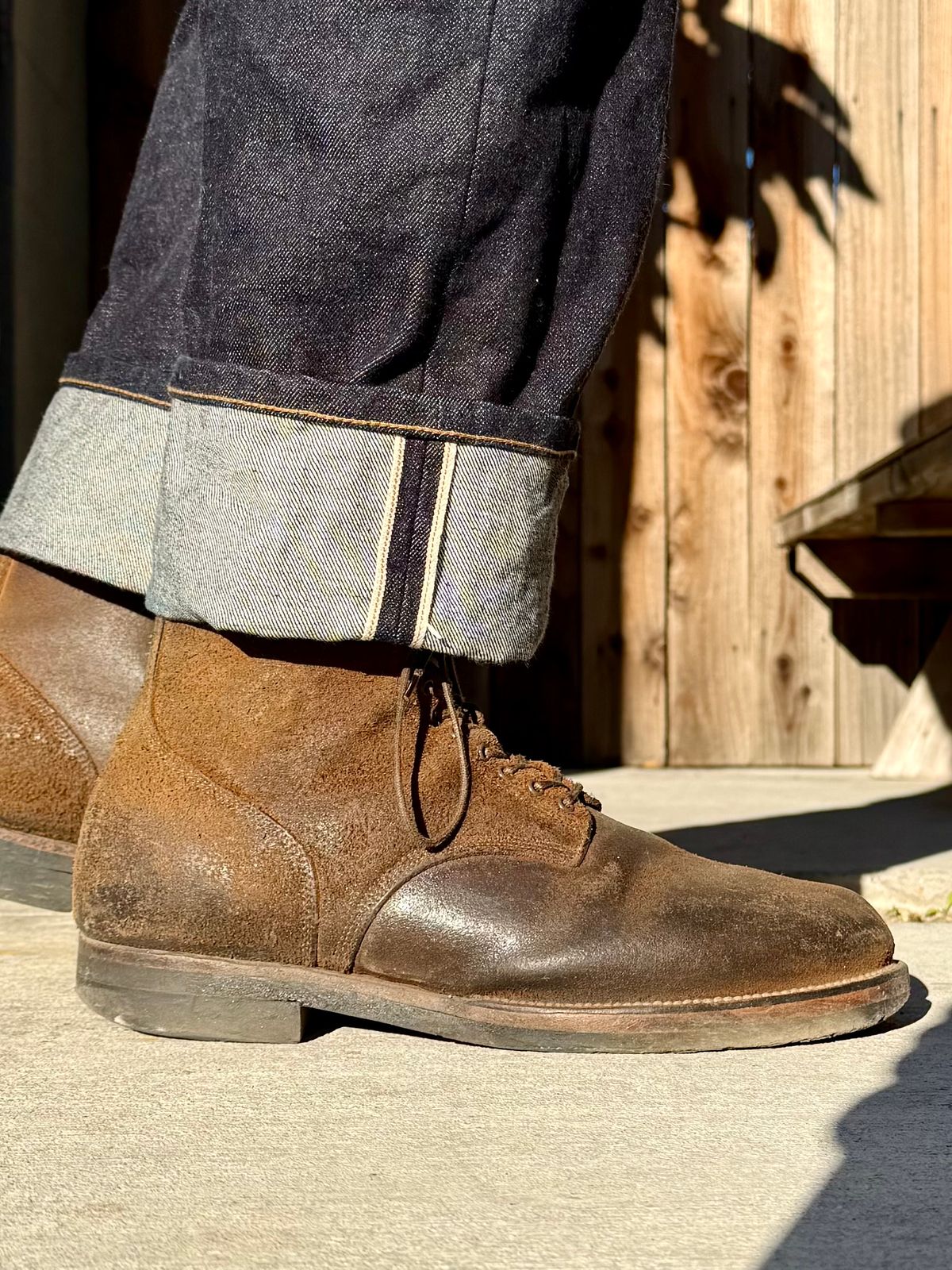 Photo by Drover_Shy on December 5, 2025 of the Viberg N1 Boot in Horween Marine Field Roughout.