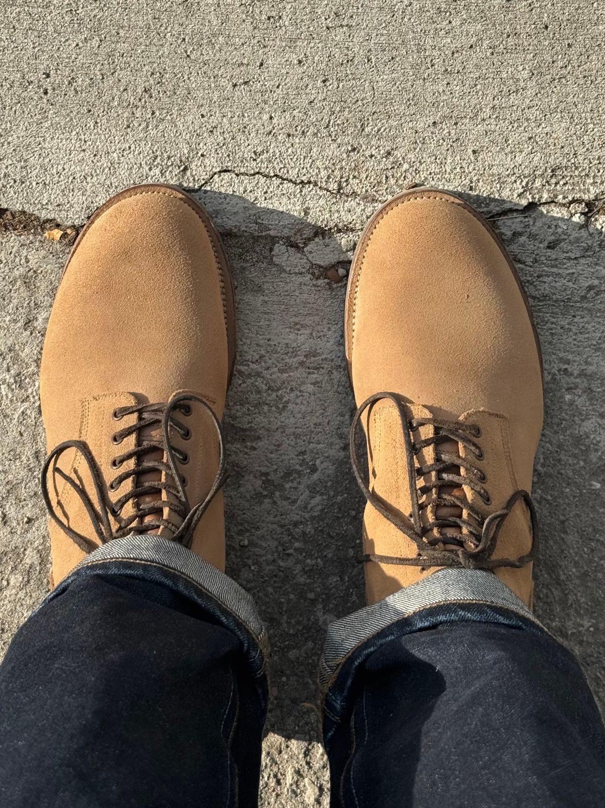 Photo by Drover_Shy on December 3, 2024 of the Viberg N1 Boot in Horween Marine Field Roughout.