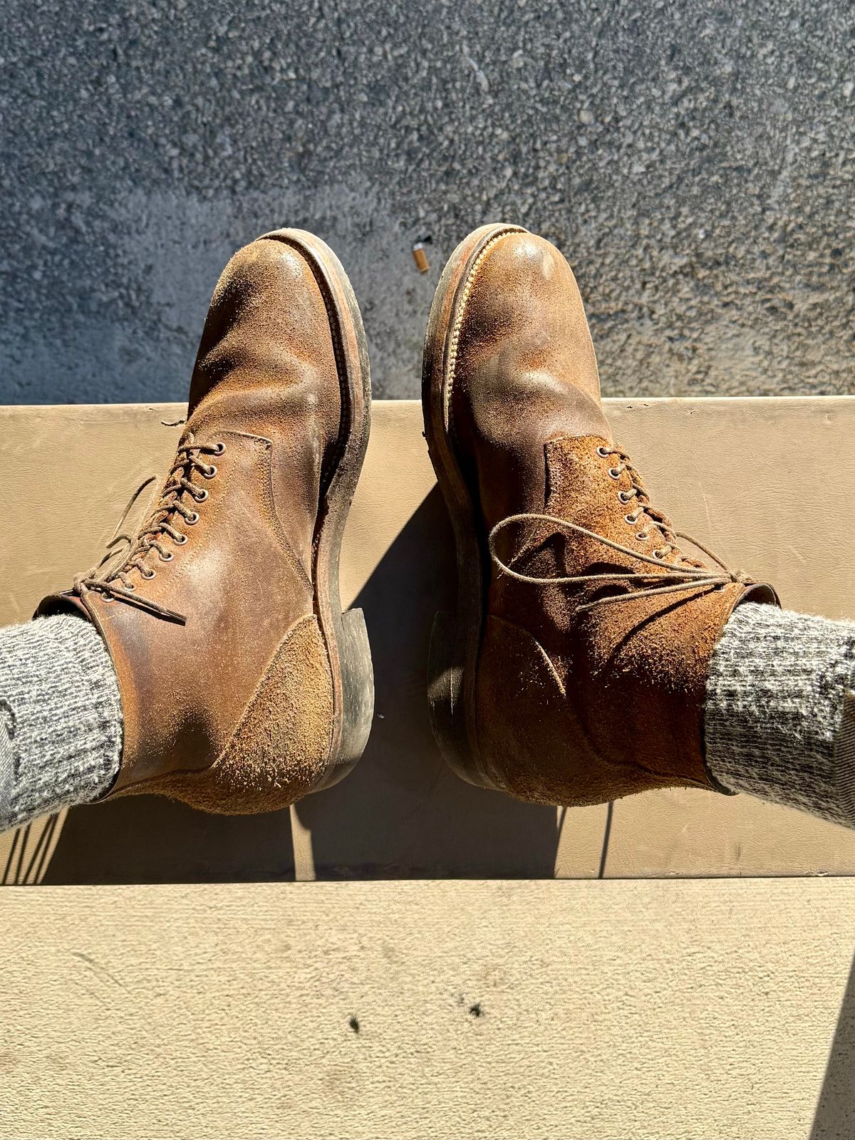 Photo by Drover_Shy on December 5, 2025 of the Viberg N1 Boot in Horween Marine Field Roughout.