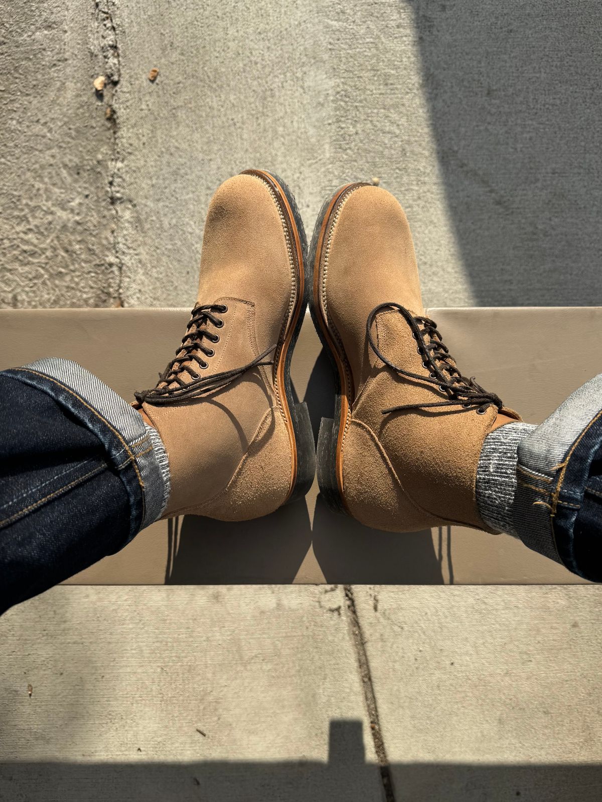 Photo by Drover_Shy on December 3, 2024 of the Viberg N1 Boot in Horween Marine Field Roughout.