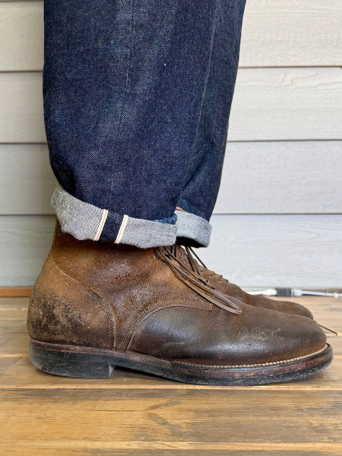 Photo by Drover_Shy on March 2, 2026 of the Viberg N1 Boot in Horween Marine Field Roughout.