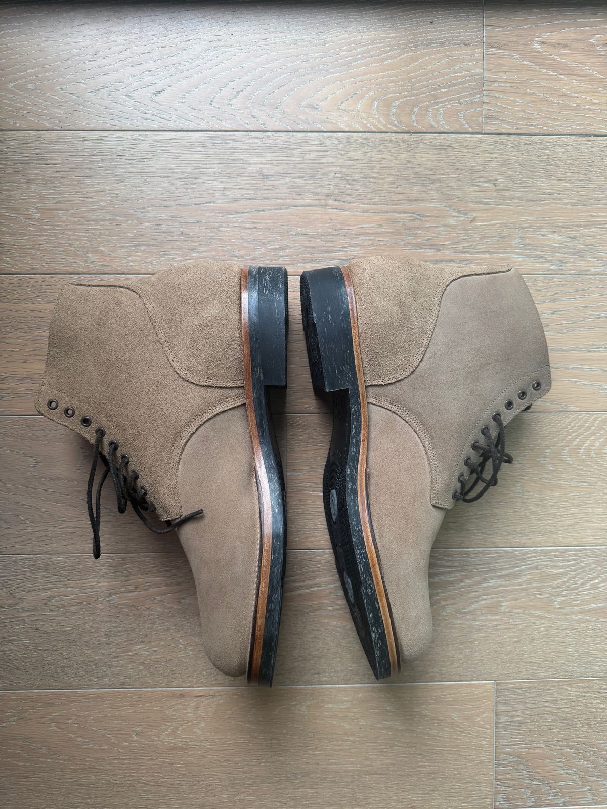 Photo by Drover_Shy on December 3, 2024 of the Viberg N1 Boot in Horween Marine Field Roughout.