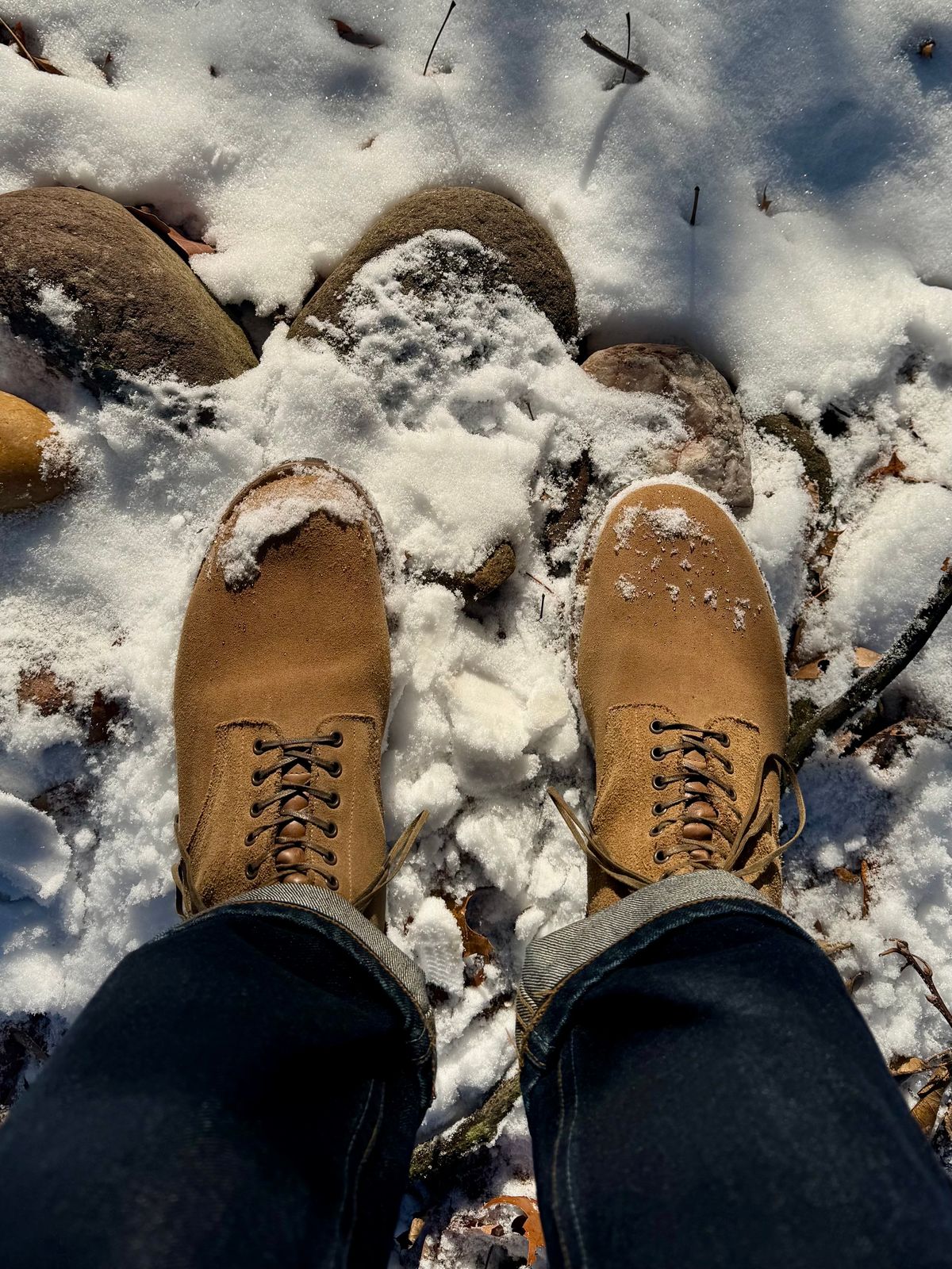 Photo by Drover_Shy on December 25, 2024 of the Viberg N1 Boot in Horween Marine Field Roughout.