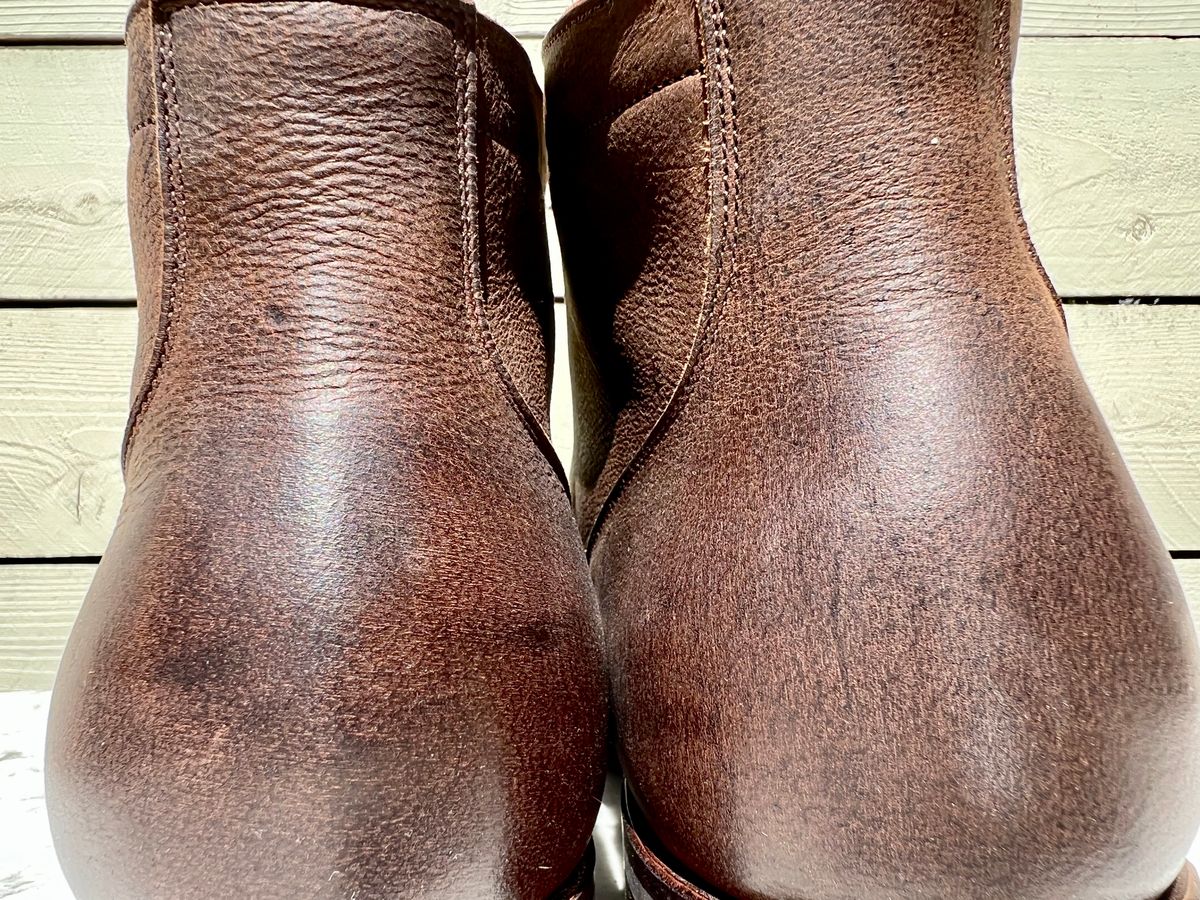 Photo by Drover_Shy on August 30, 2022 of the Viberg Service Boot in C.F. Stead Sap Waxed Kudu.