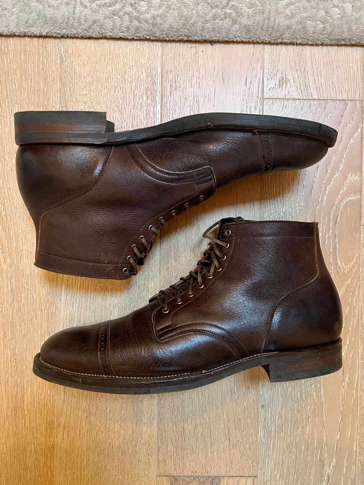 Photo by Drover_Shy on January 25, 2023 of the Viberg Service Boot in C.F. Stead Sap Waxed Kudu.