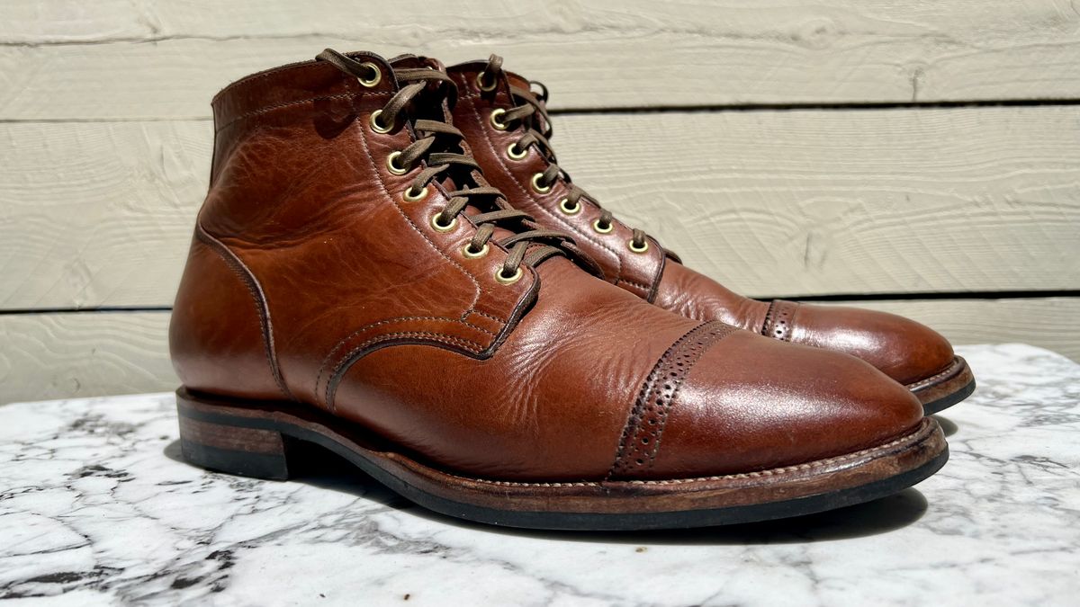 Photo by Drover_Shy on July 6, 2022 of the Viberg Service Boot in Horween Coconut Dublin.