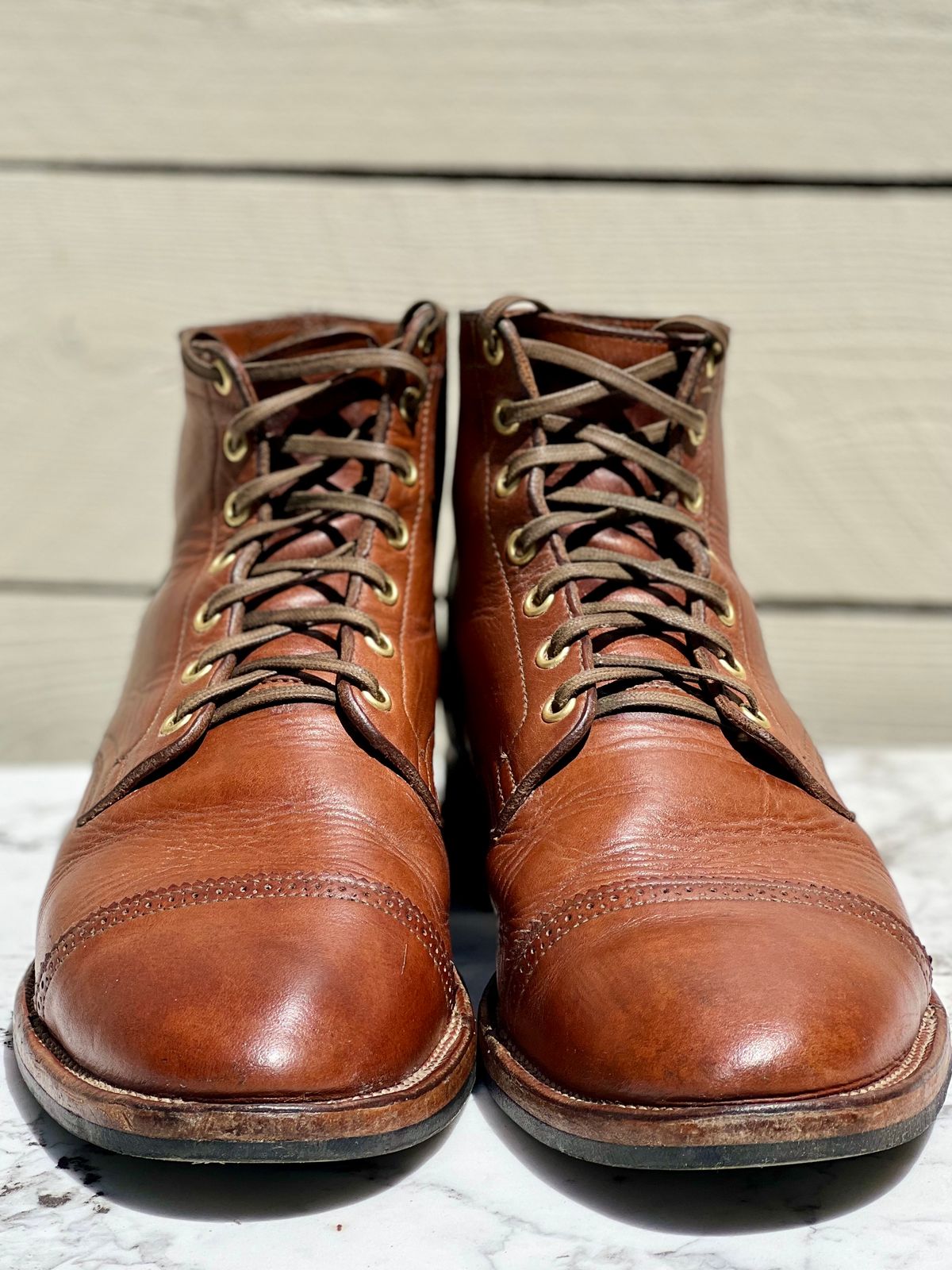 Photo by Drover_Shy on July 6, 2022 of the Viberg Service Boot in Horween Coconut Dublin.