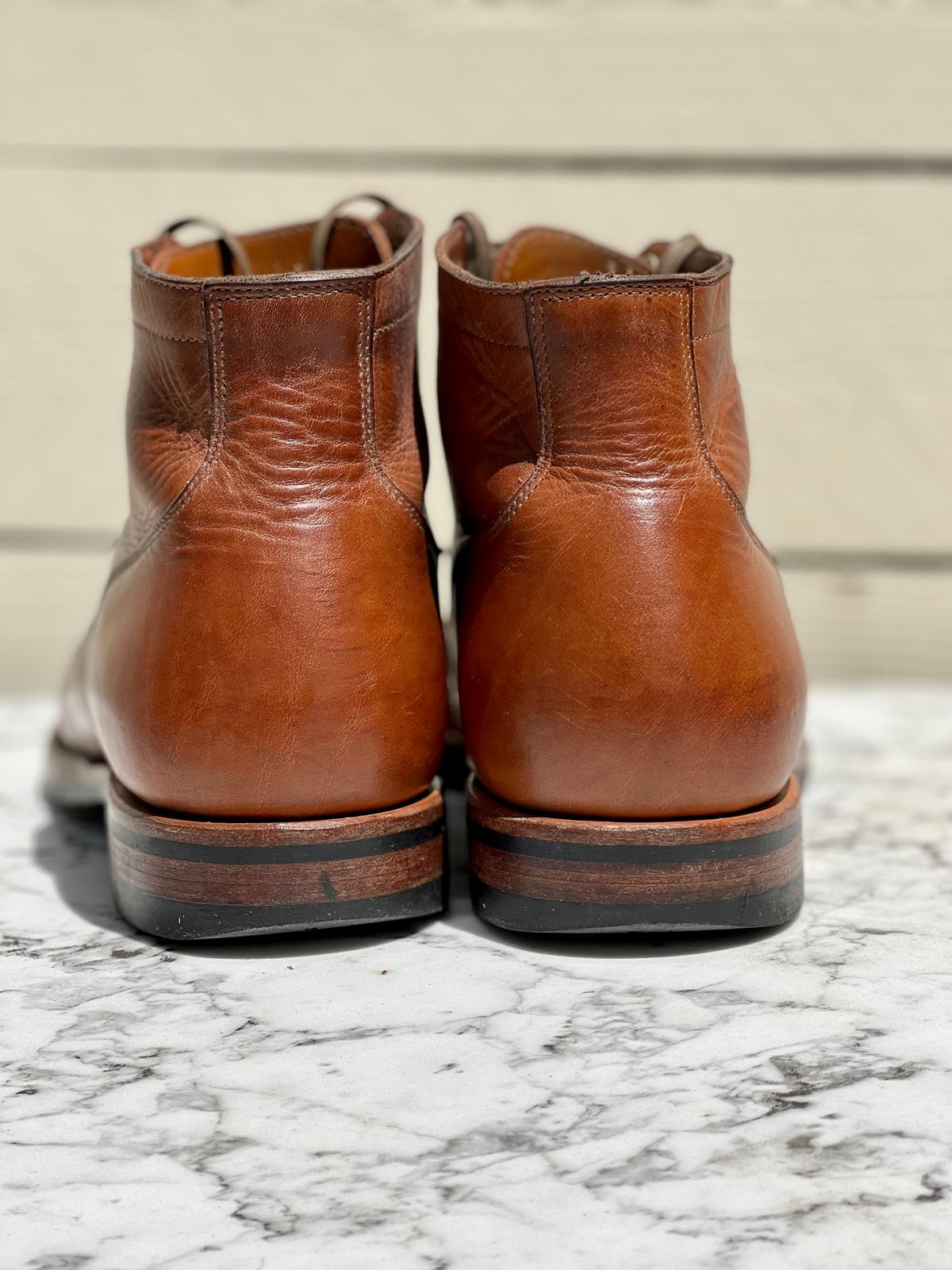 Photo by Drover_Shy on July 6, 2022 of the Viberg Service Boot in Horween Coconut Dublin.