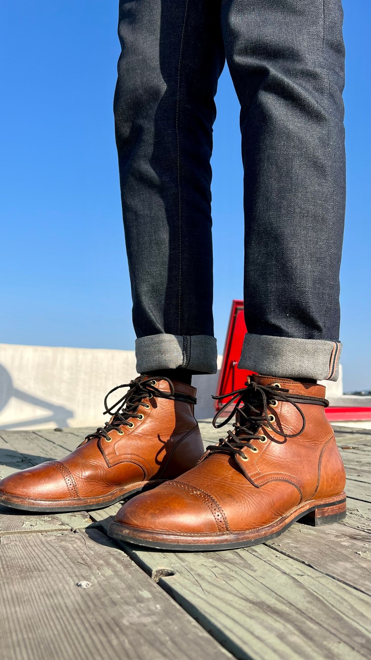 Photo by Drover_Shy on October 6, 2022 of the Viberg Service Boot in Horween Coconut Dublin.