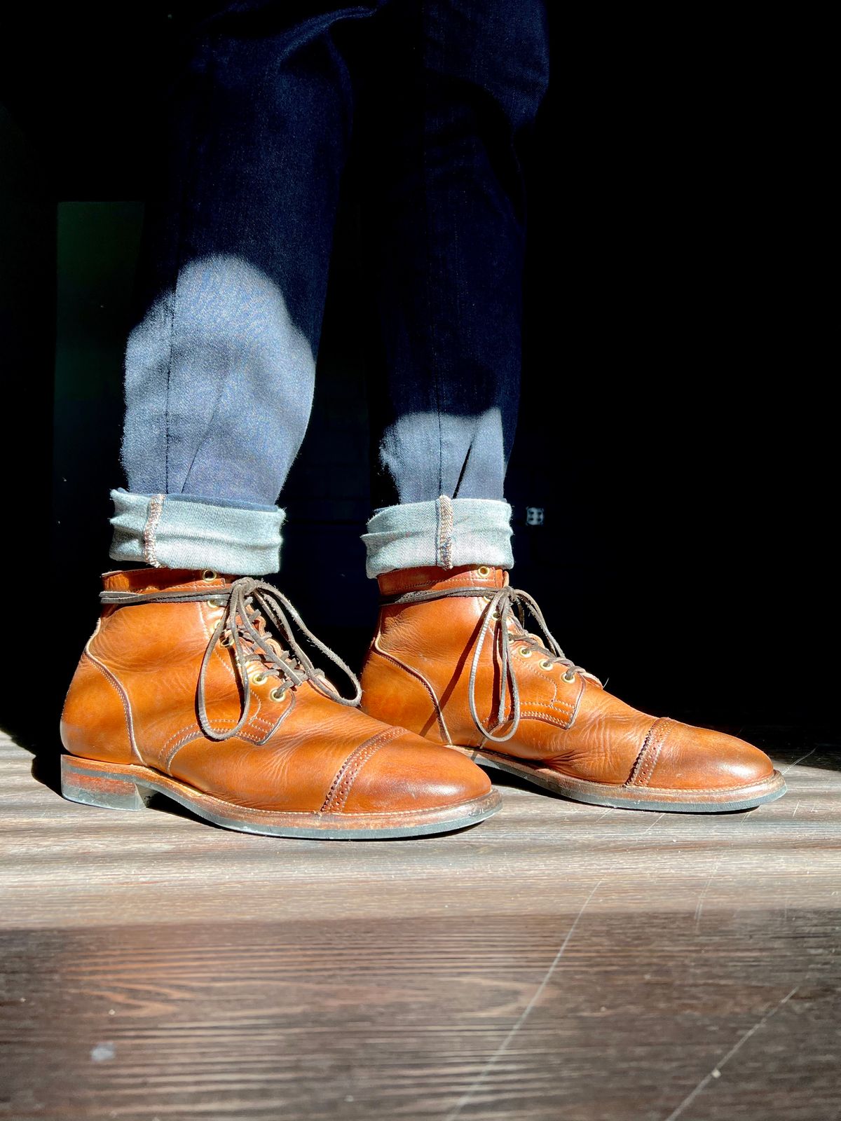Photo by Drover_Shy on February 13, 2023 of the Viberg Service Boot in Horween Coconut Dublin.