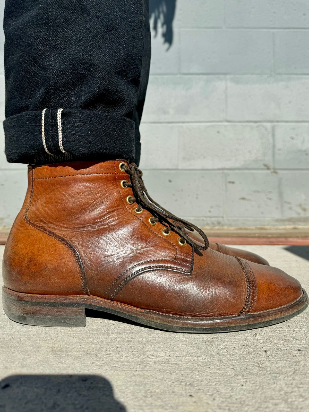 Photo by Drover_Shy on January 12, 2024 of the Viberg Service Boot in Horween Coconut Dublin.