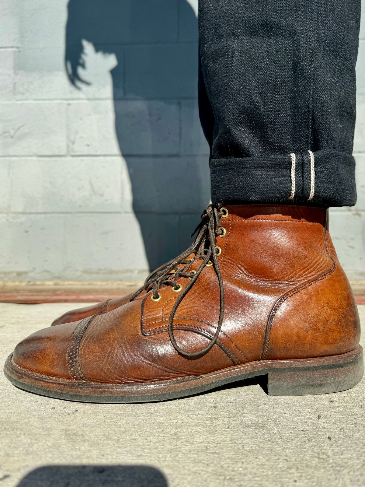 Photo by Drover_Shy on January 12, 2024 of the Viberg Service Boot in Horween Coconut Dublin.