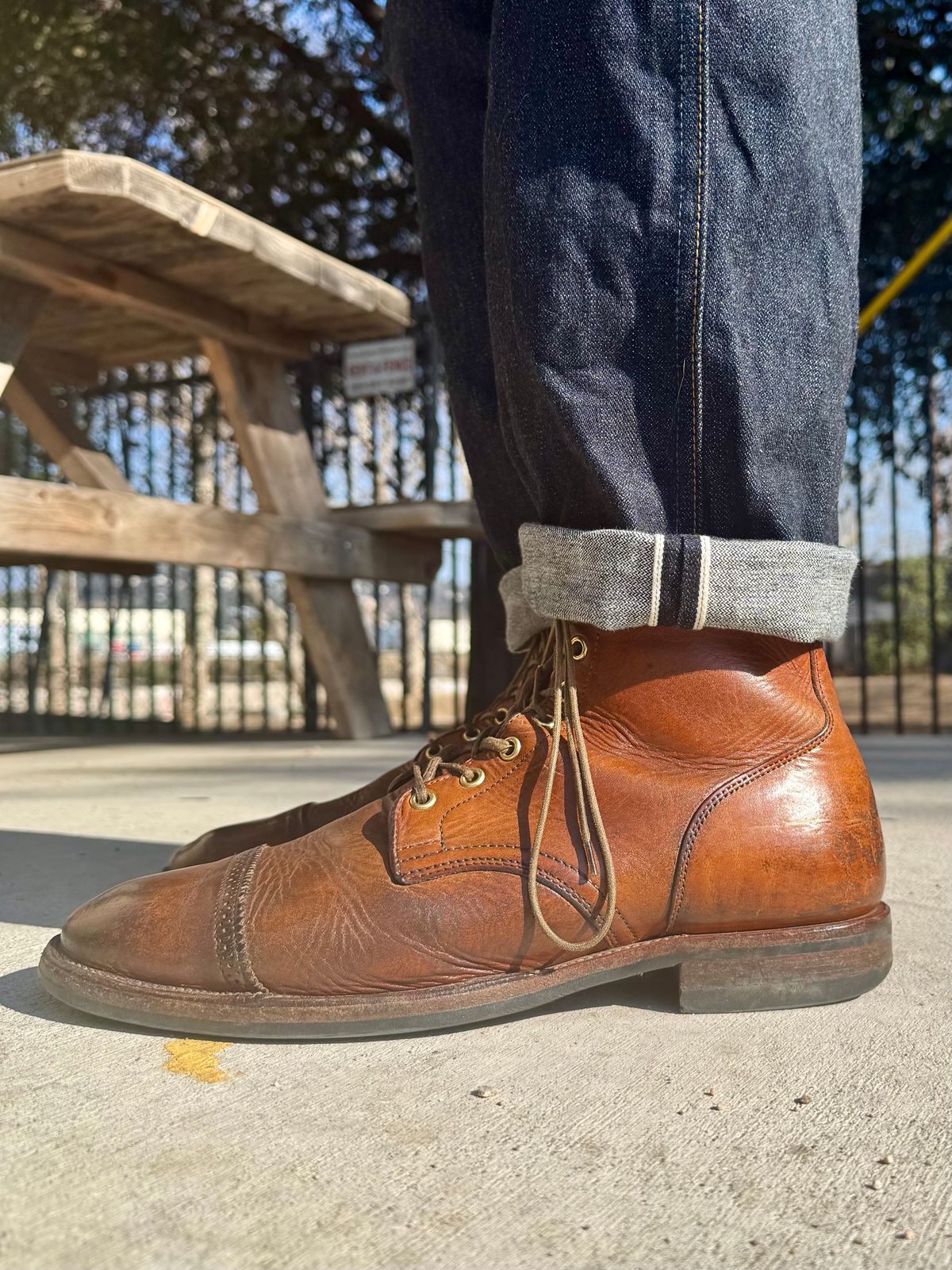 Photo by Drover_Shy on January 29, 2025 of the Viberg Service Boot in Horween Coconut Dublin.