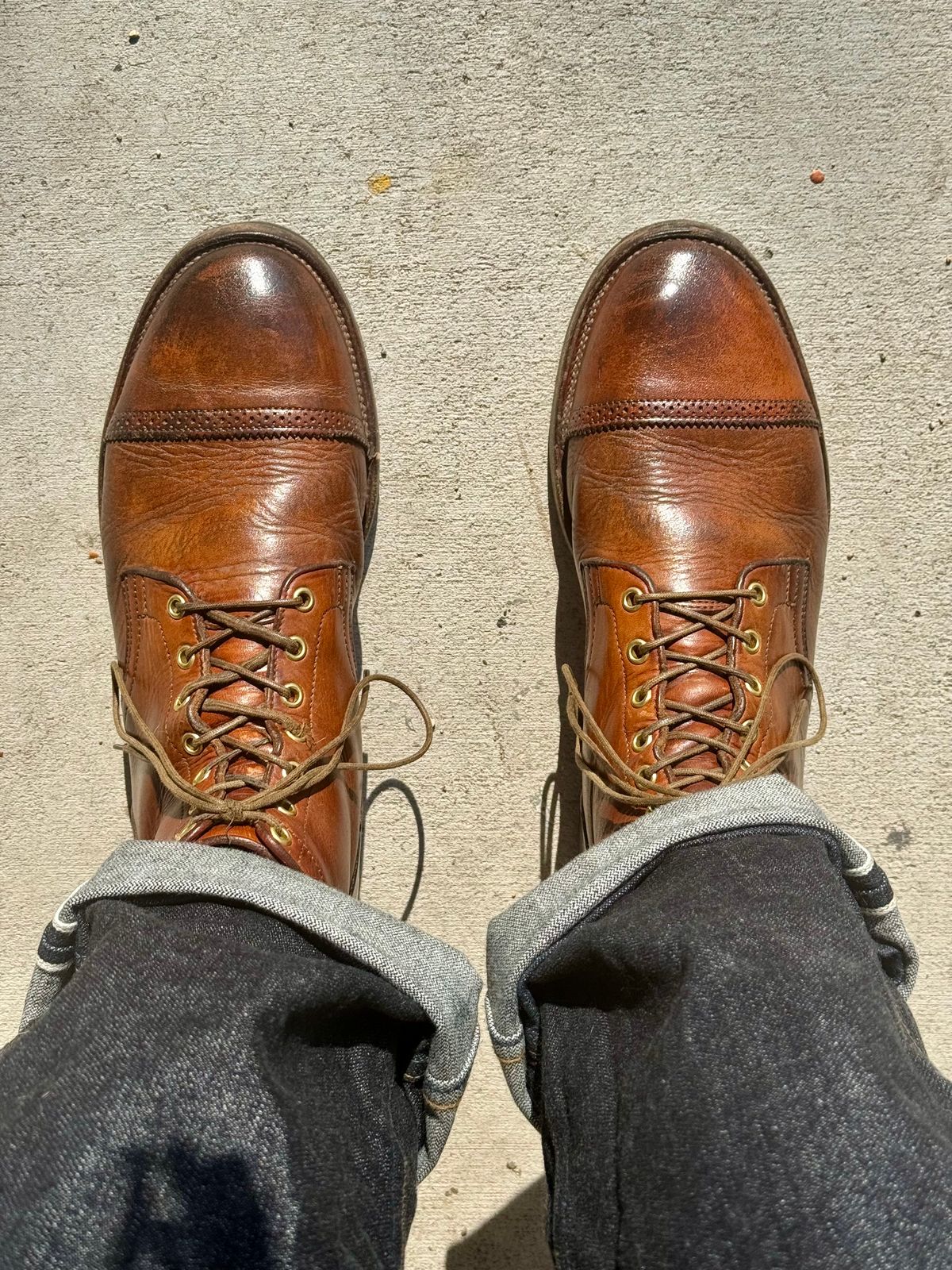 Photo by Drover_Shy on January 29, 2025 of the Viberg Service Boot in Horween Coconut Dublin.