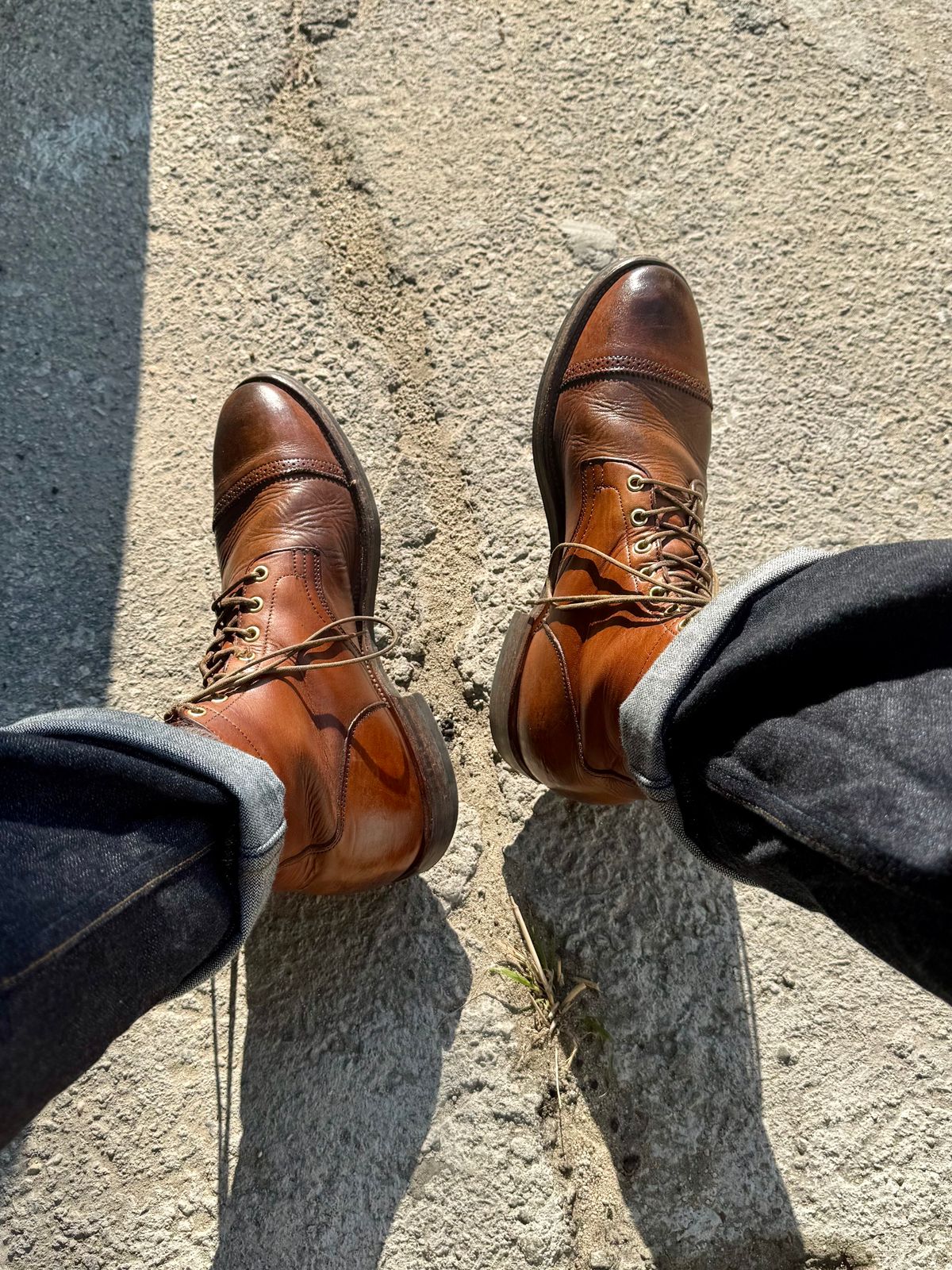 Photo by Drover_Shy on January 29, 2025 of the Viberg Service Boot in Horween Coconut Dublin.