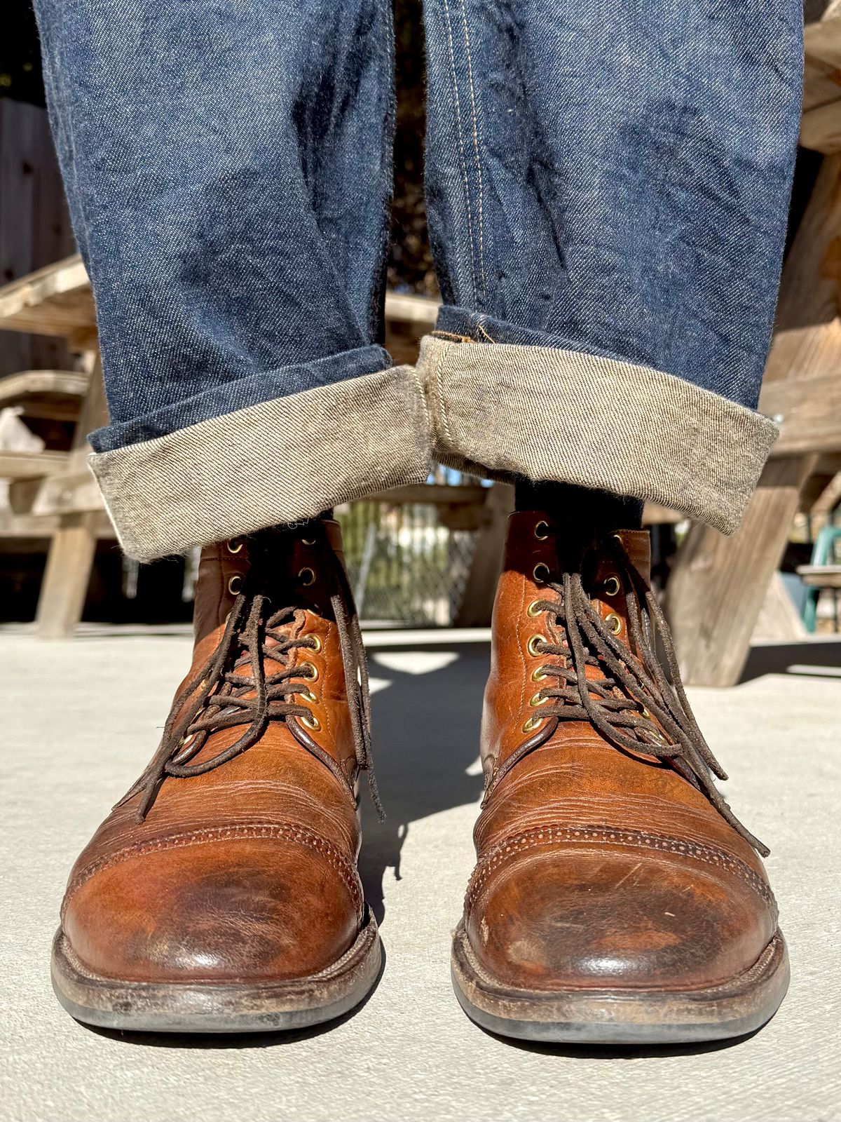 Photo by Drover_Shy on September 8, 2025 of the Viberg Service Boot in Horween Coconut Dublin.
