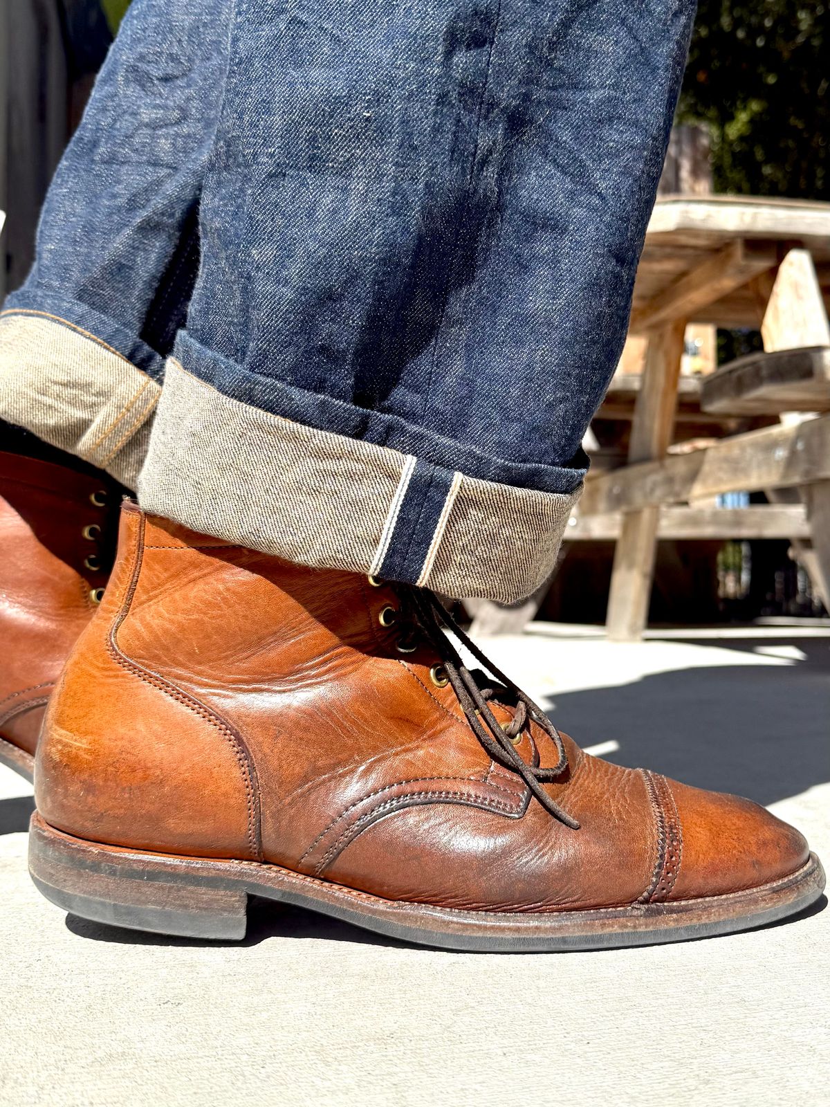 Photo by Drover_Shy on September 8, 2025 of the Viberg Service Boot in Horween Coconut Dublin.