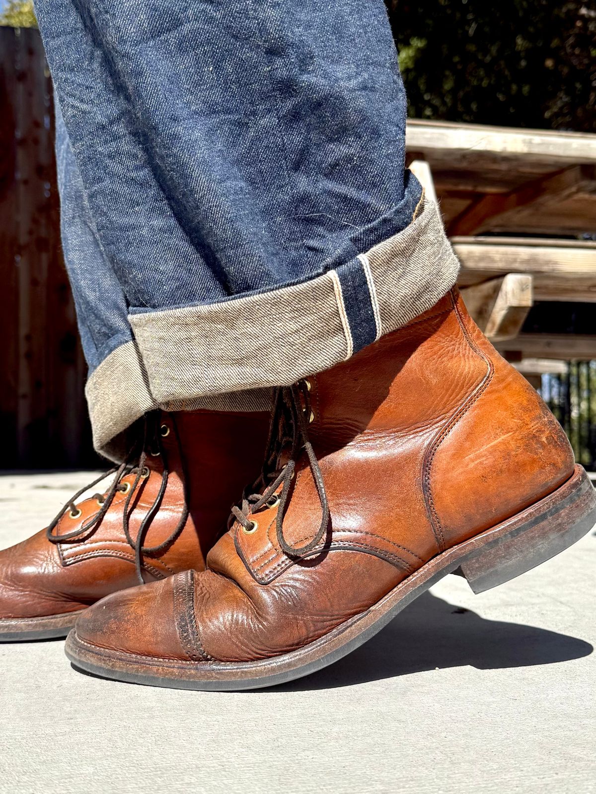 Photo by Drover_Shy on September 8, 2025 of the Viberg Service Boot in Horween Coconut Dublin.