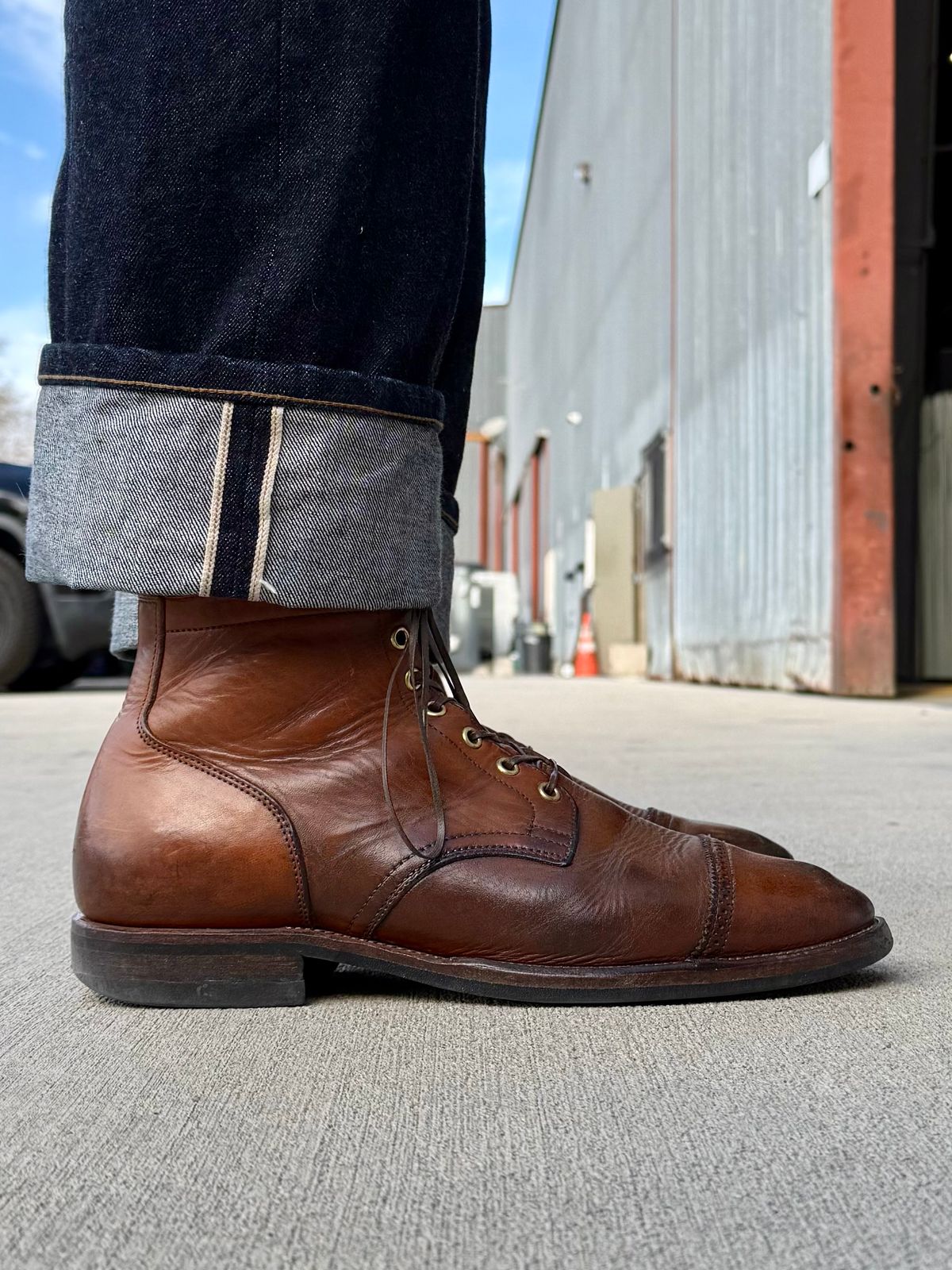 Photo by Drover_Shy on January 26, 2026 of the Viberg Service Boot in Horween Coconut Dublin.