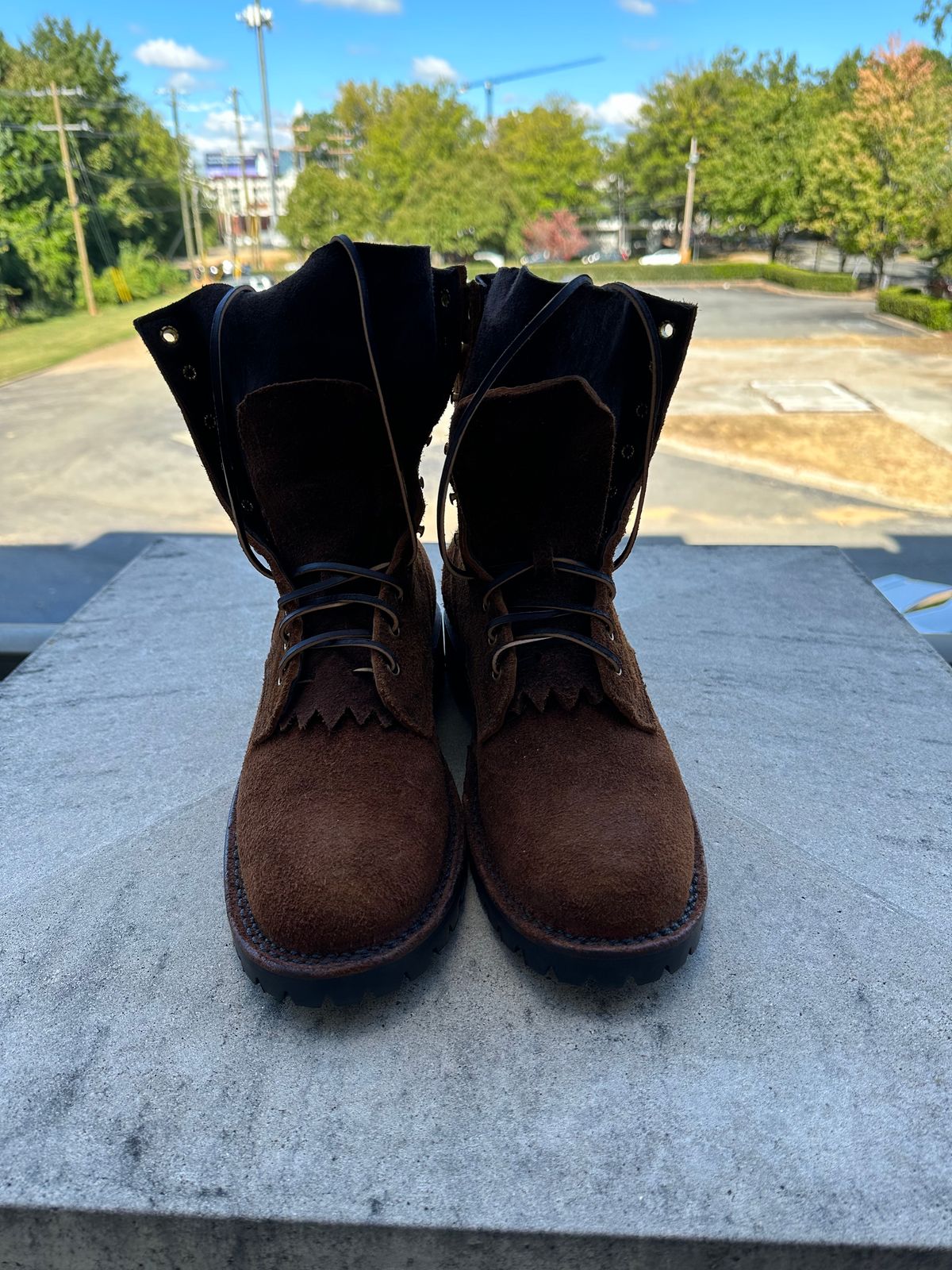 Photo by matty on October 1, 2023 of the JK Boots O.T. in Bison Roughout.