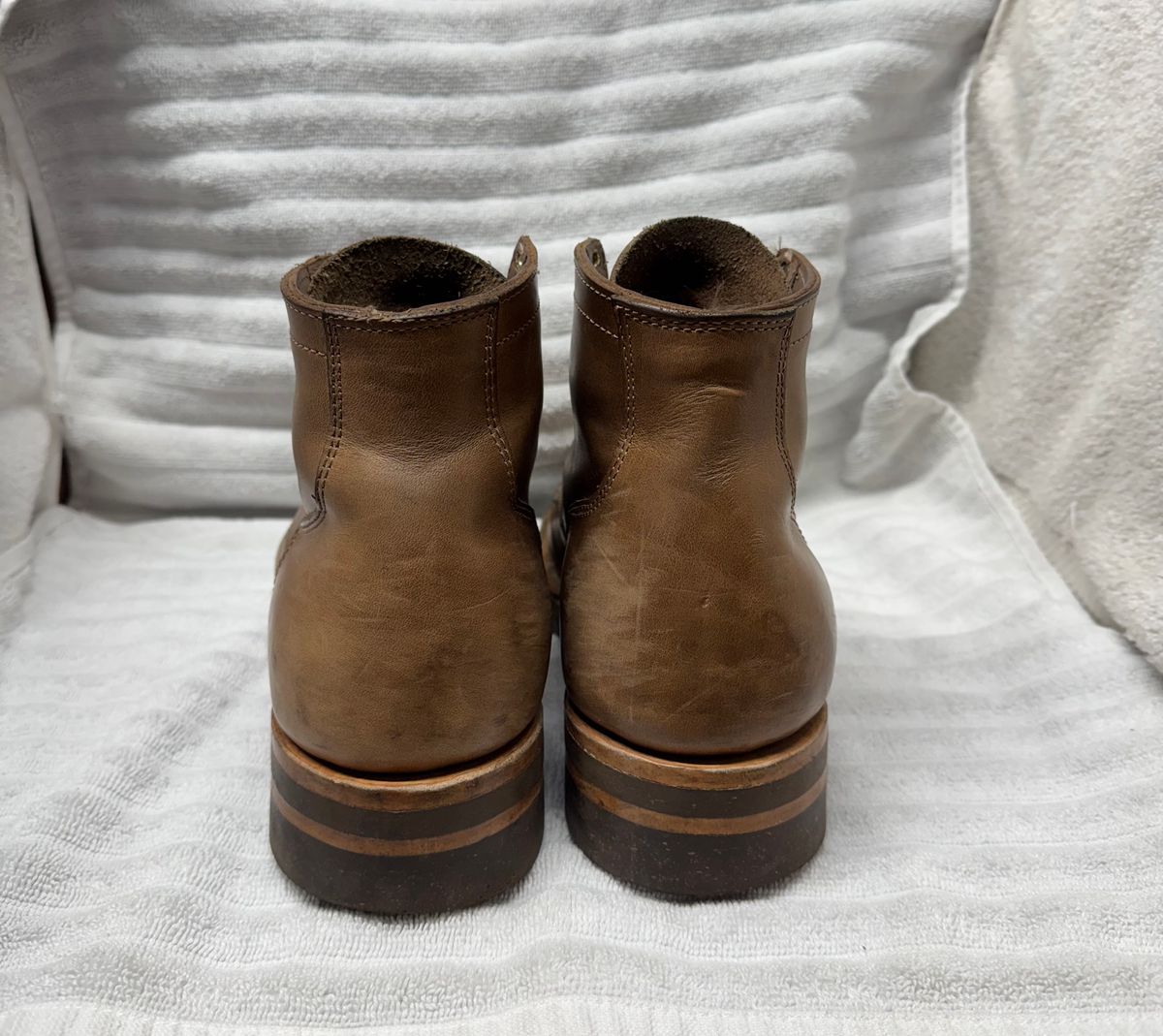 Photo by pillar13 on November 1, 2024 of the Self-Made Service Boot in Horween Natural Chromexcel.