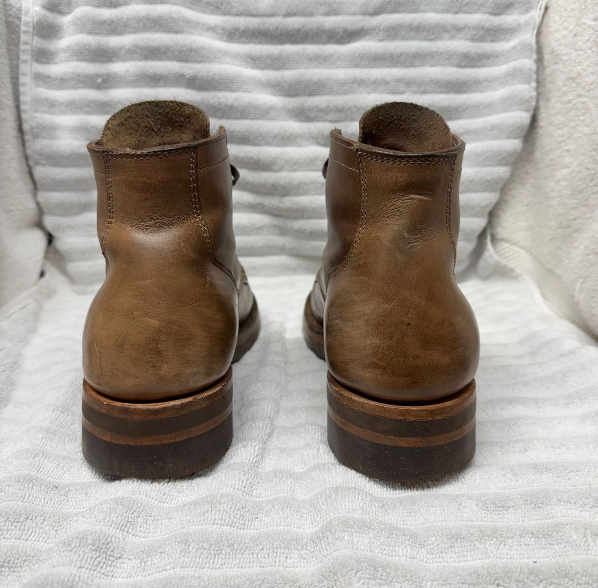 Photo by pillar13 on December 1, 2024 of the Self-Made Service Boot in Horween Natural Chromexcel.