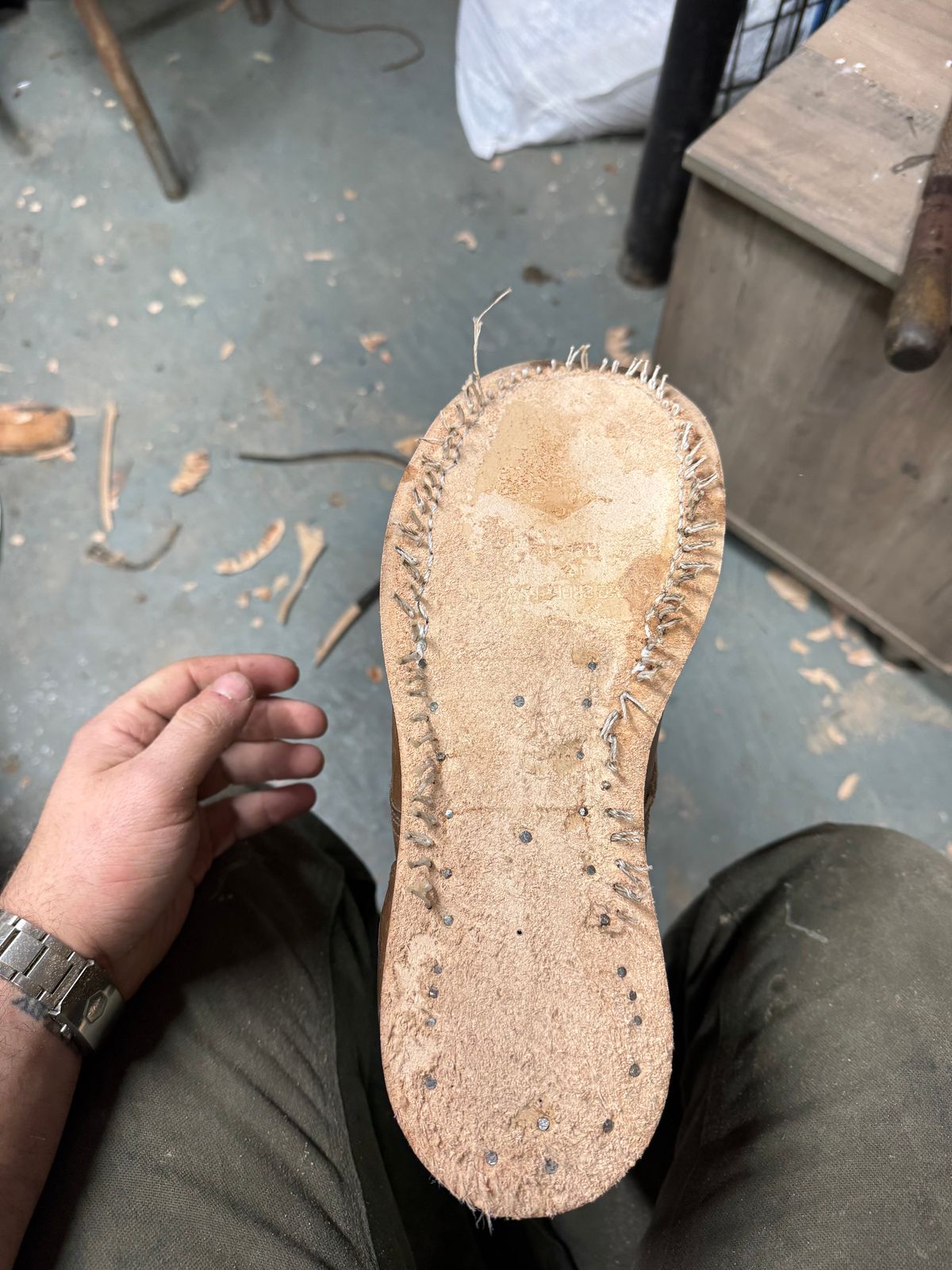 Photo by pillar13 on December 23, 2024 of the Self-Made Service Boot in Horween Natural Chromexcel.