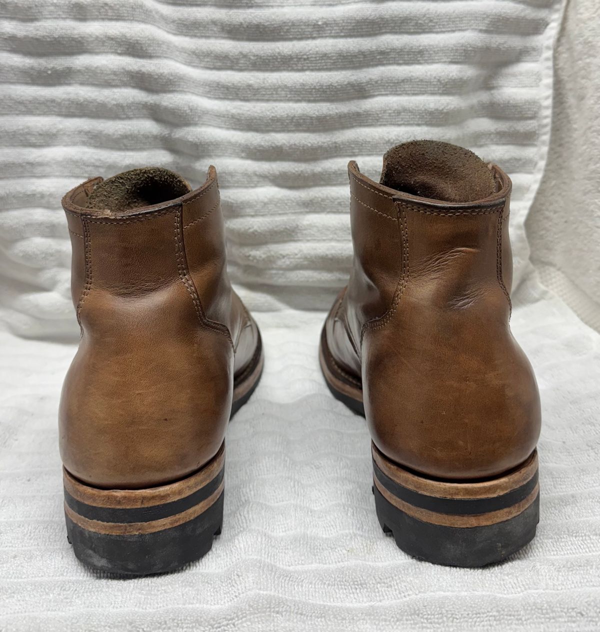 Photo by pillar13 on March 2, 2025 of the Self-Made Service Boot in Horween Natural Chromexcel.