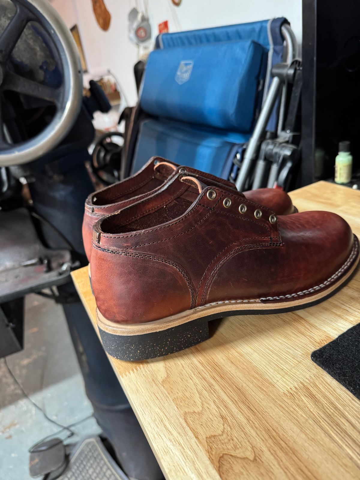 Photo by pillar13 on January 4, 2025 of the Self-Made Derby Shoe in Gallun Cinnamon Horsebutt.