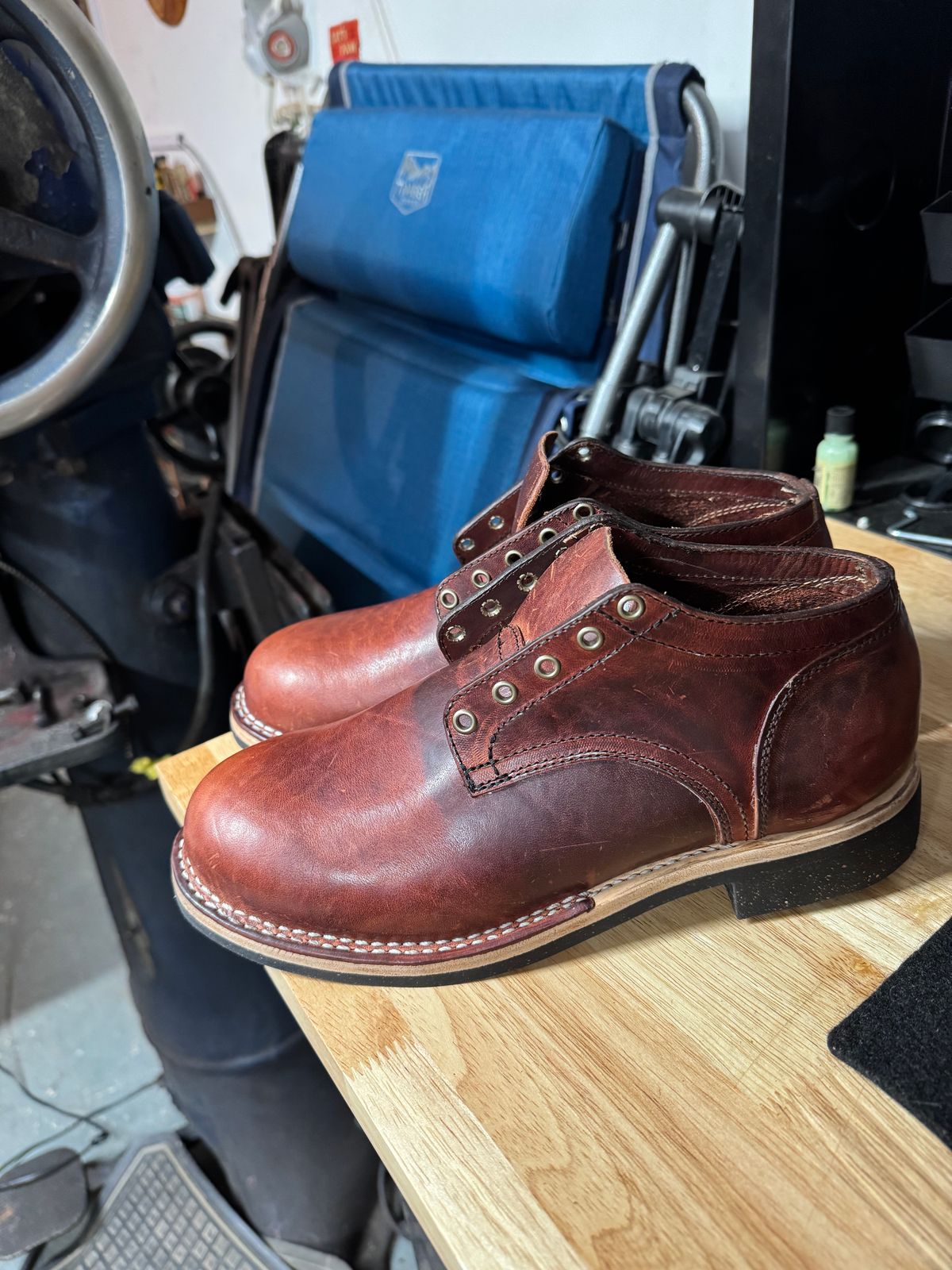 Photo by pillar13 on January 4, 2025 of the Self-Made Derby Shoe in Gallun Cinnamon Horsebutt.