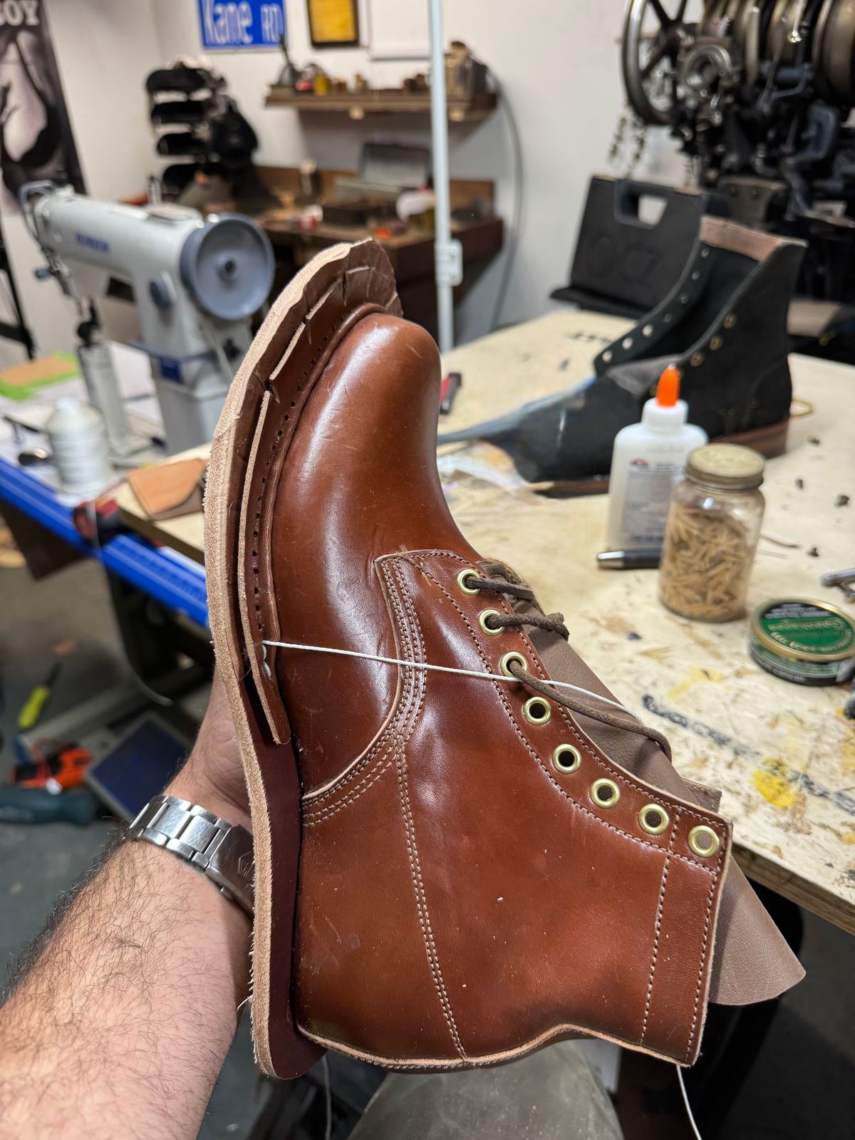 Photo by pillar13 on September 22, 2025 of the Self-Made Derby Boot in Maryam Macchiato TPR Horsebutt.