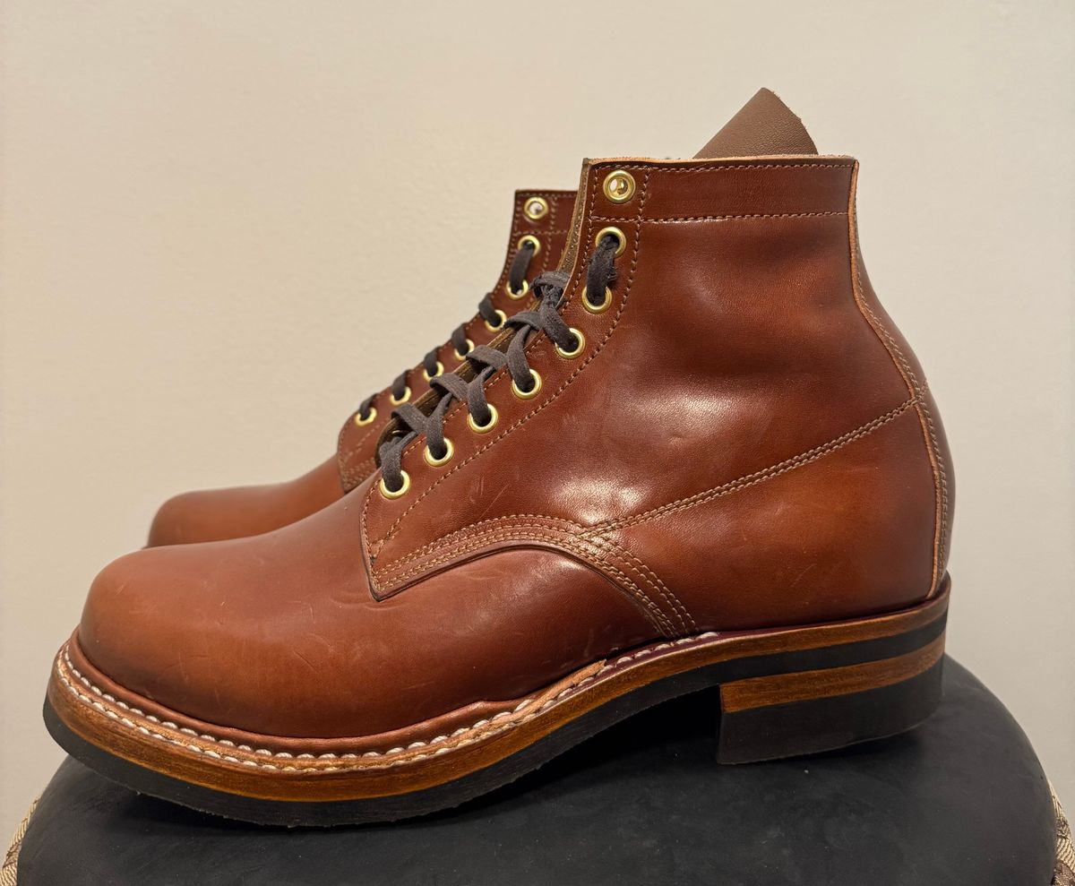 Photo by pillar13 on October 1, 2025 of the Self-Made Derby Boot in Maryam Macchiato TPR Horsebutt.
