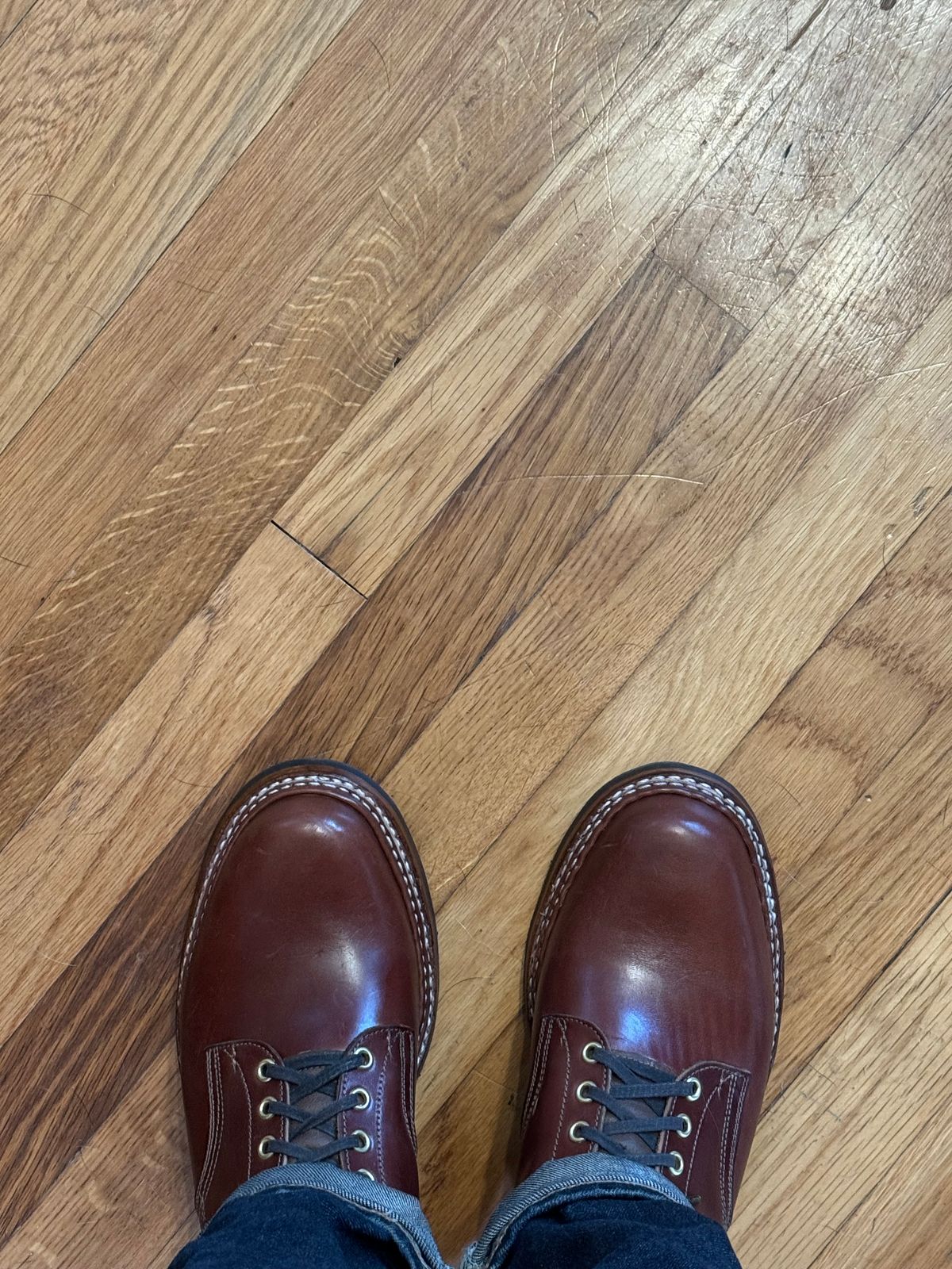 Photo by pillar13 on October 1, 2025 of the Self-Made Derby Boot in Maryam Macchiato TPR Horsebutt.