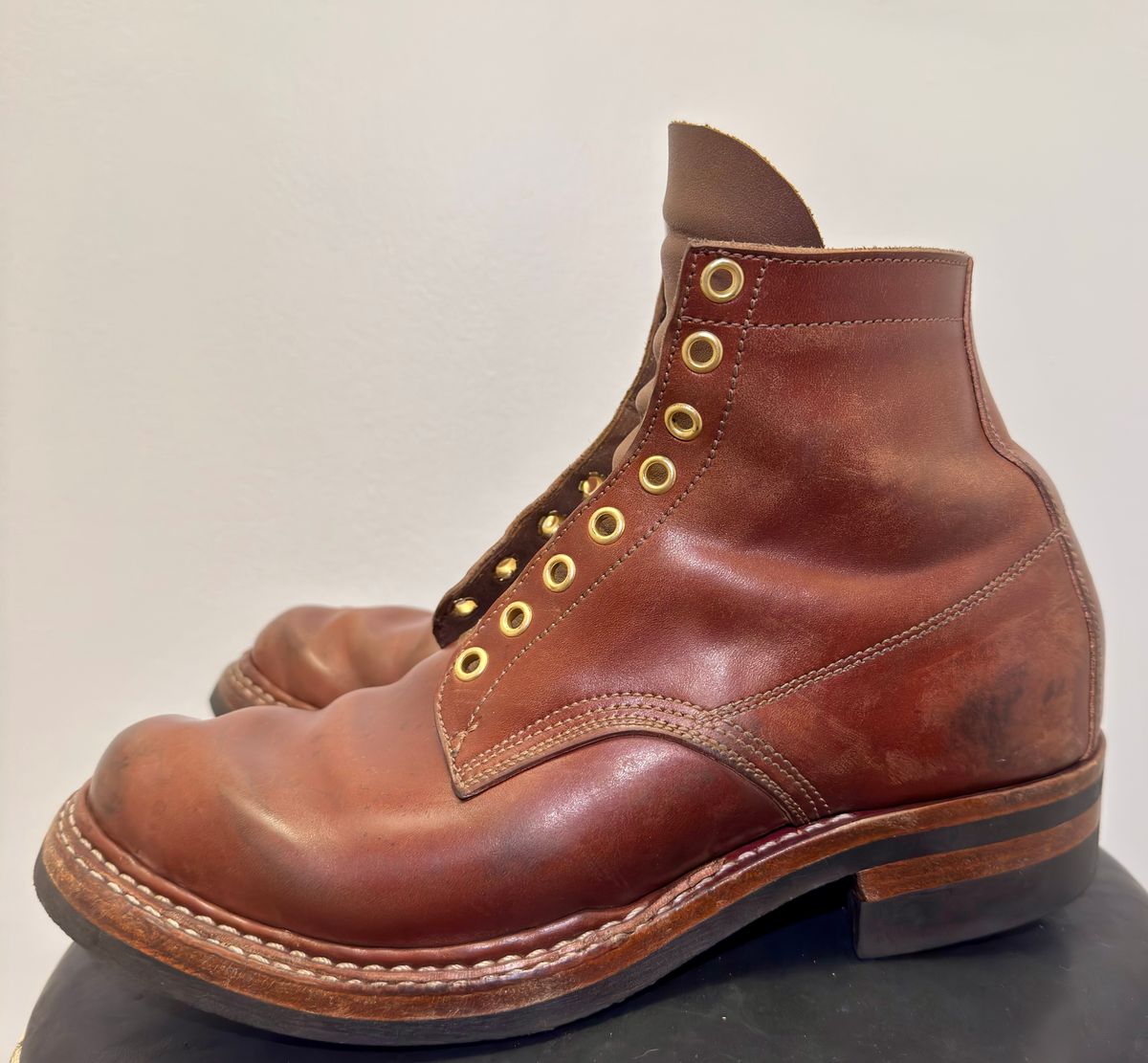 Photo by pillar13 on November 1, 2025 of the Self-Made Derby Boot in Maryam Macchiato TPR Horsebutt.