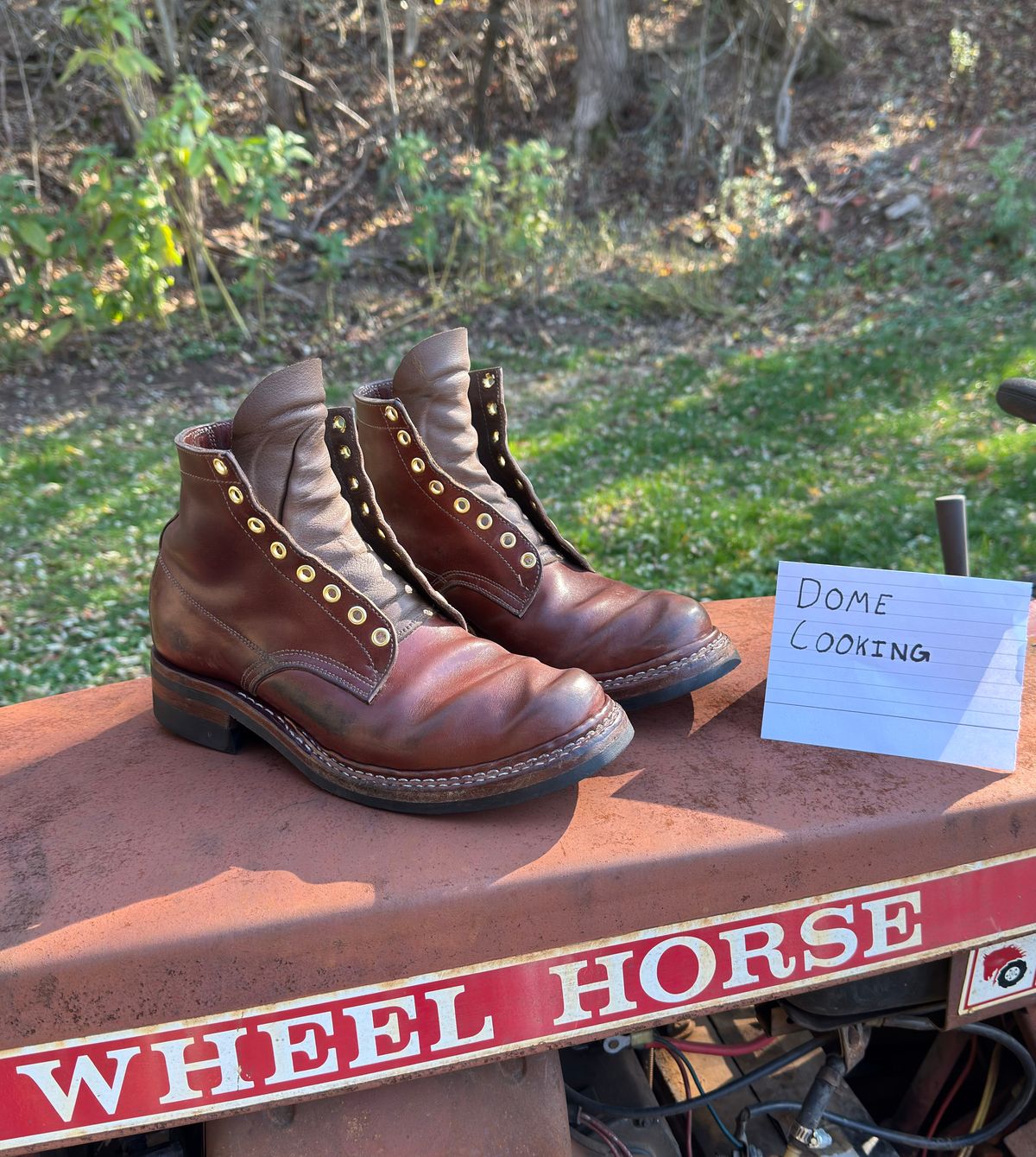 Photo by pillar13 on November 1, 2025 of the Self-Made Derby Boot in Maryam Macchiato TPR Horsebutt.