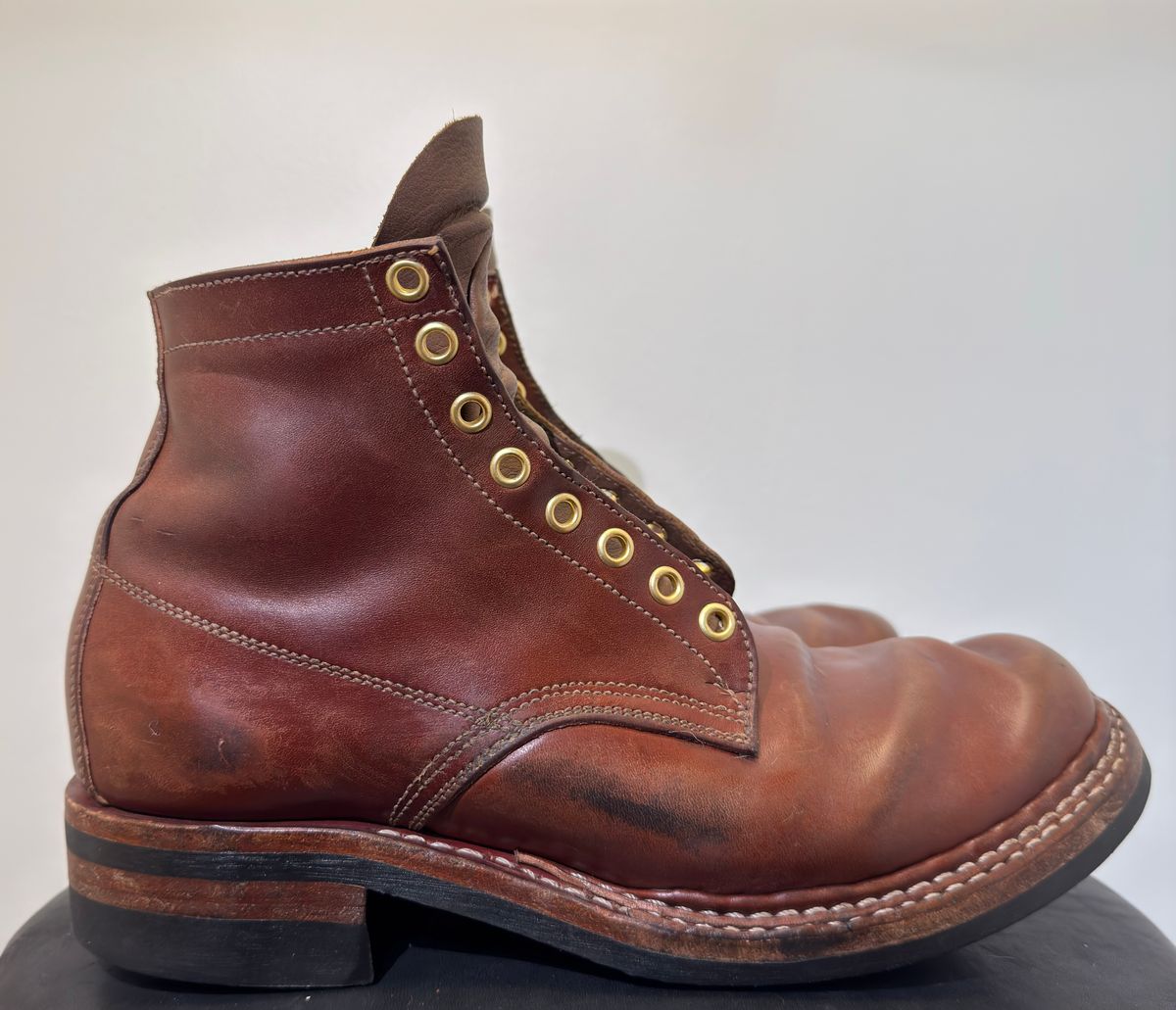 Photo by pillar13 on December 3, 2025 of the Self-Made Derby Boot in Maryam Macchiato TPR Horsebutt.