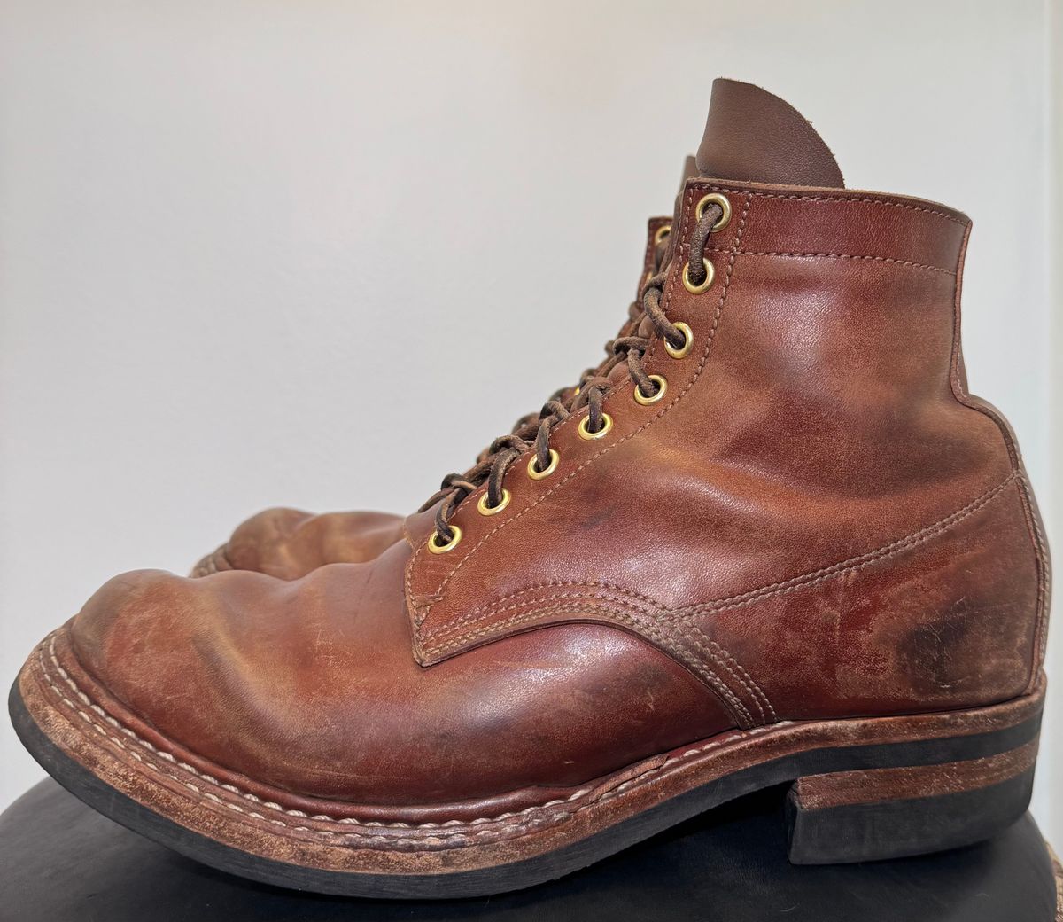 Photo by pillar13 on January 1, 2026 of the Self-Made Derby Boot in Maryam Macchiato TPR Horsebutt.