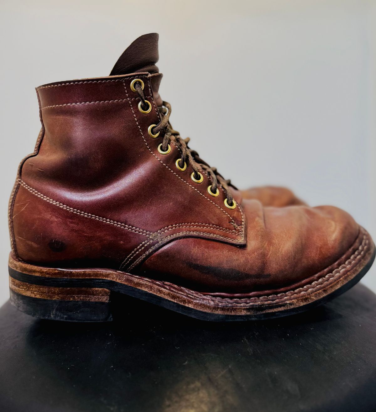 Photo by pillar13 on March 5, 2026 of the Self-Made Derby Boot in Maryam Macchiato TPR Horsebutt.